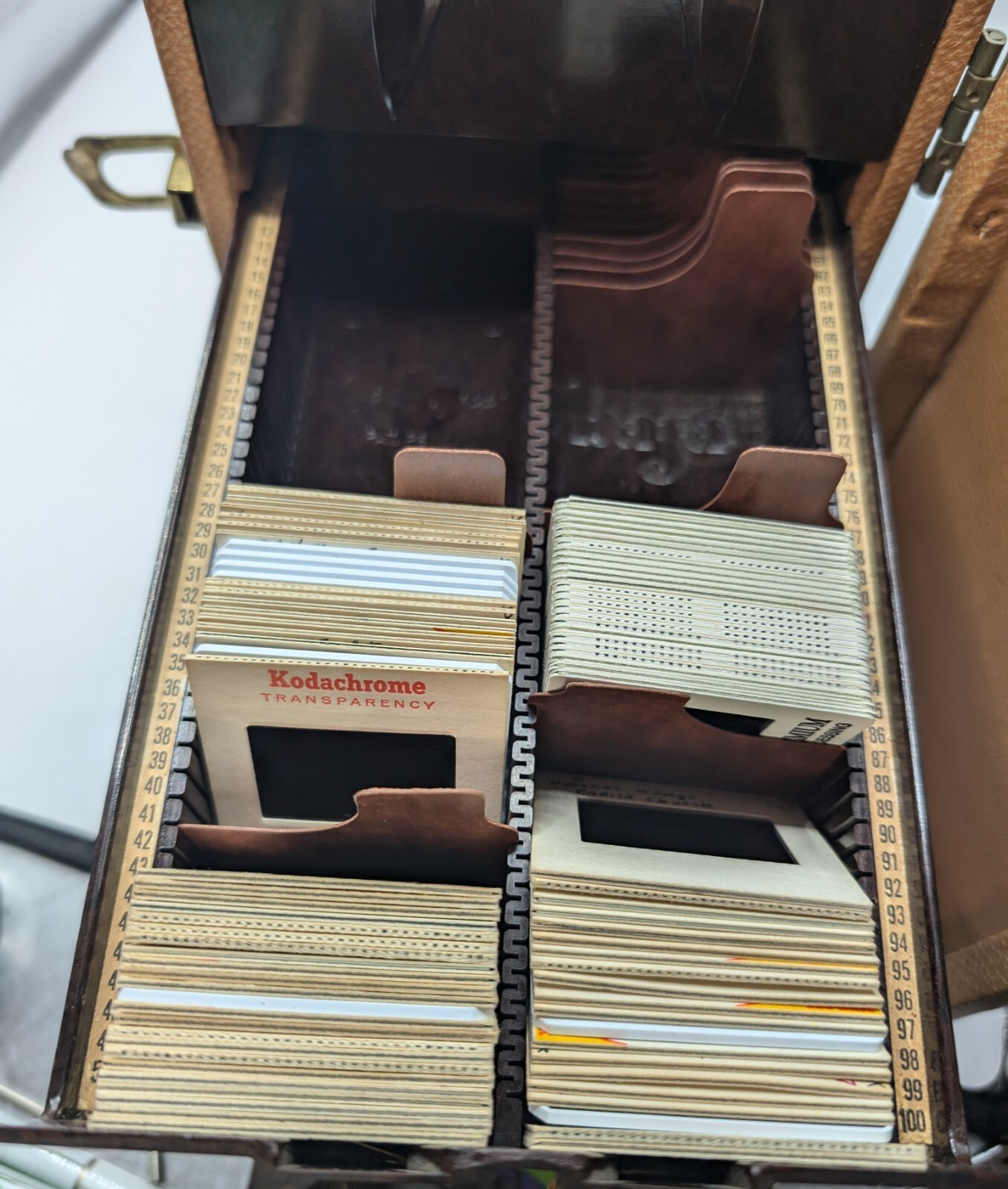 Vintage Barnett & Jaffe BAJA 3-Drawer Slide Storage Case 1950’s W/ Slides
