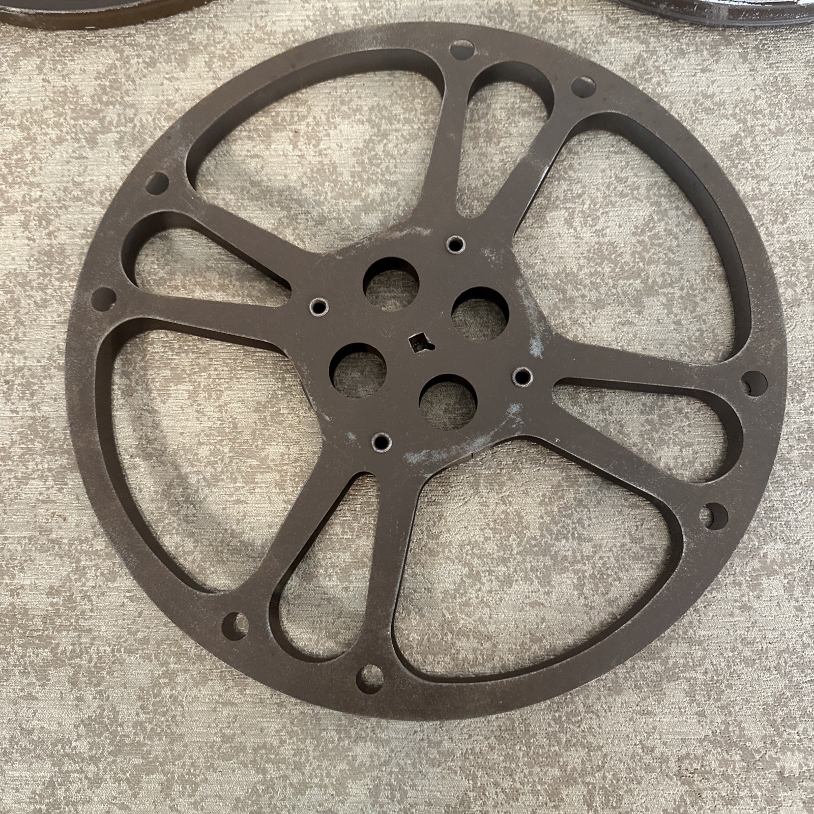Vintage Goldberg Bros. Metal Film Reel & Canister 16mm 13 3/4” 1600 ft