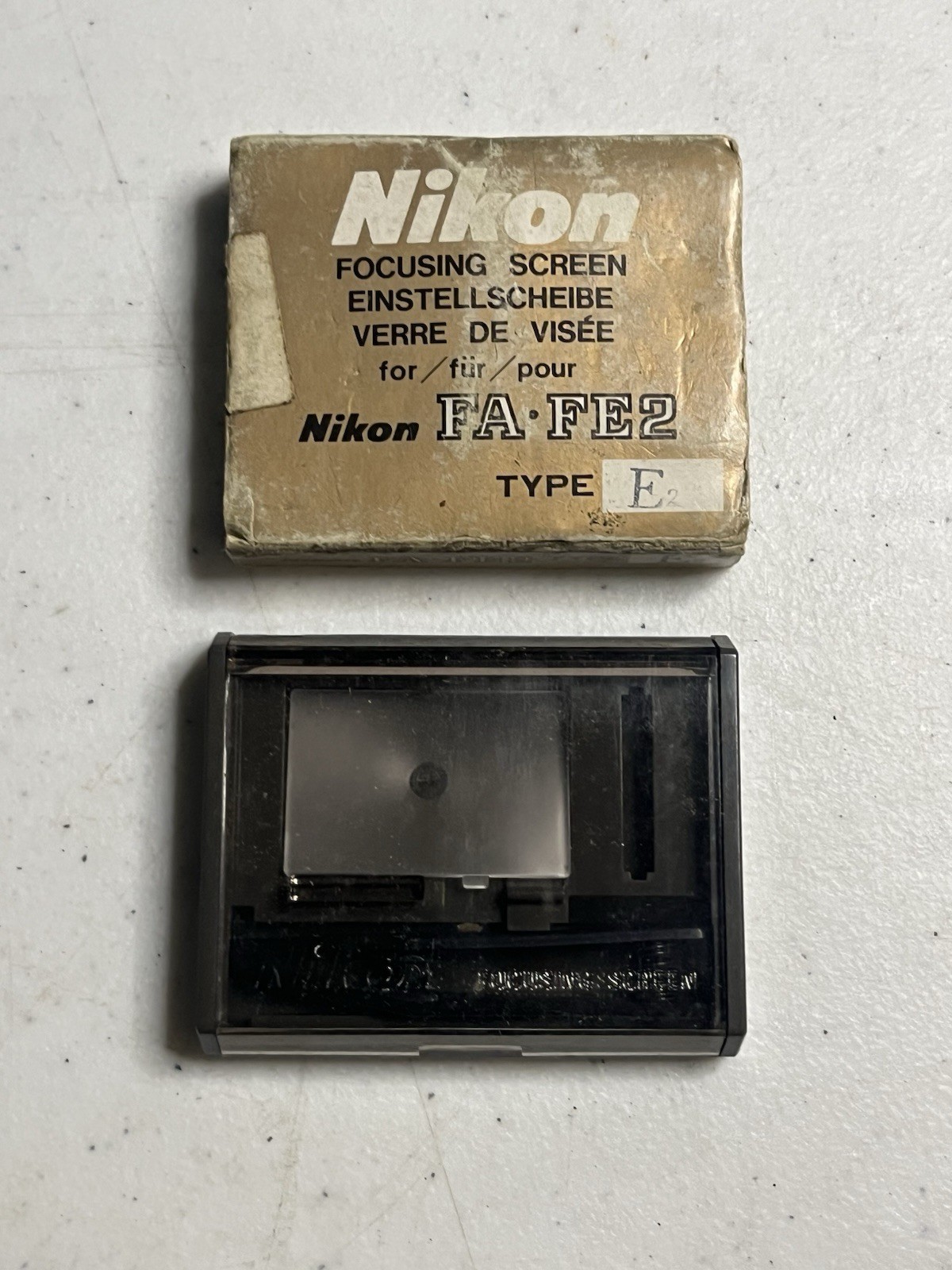 Nikon Type E2 Focusing Screen for FA FE2 FM2 w/ Case Box Instructions Vintage