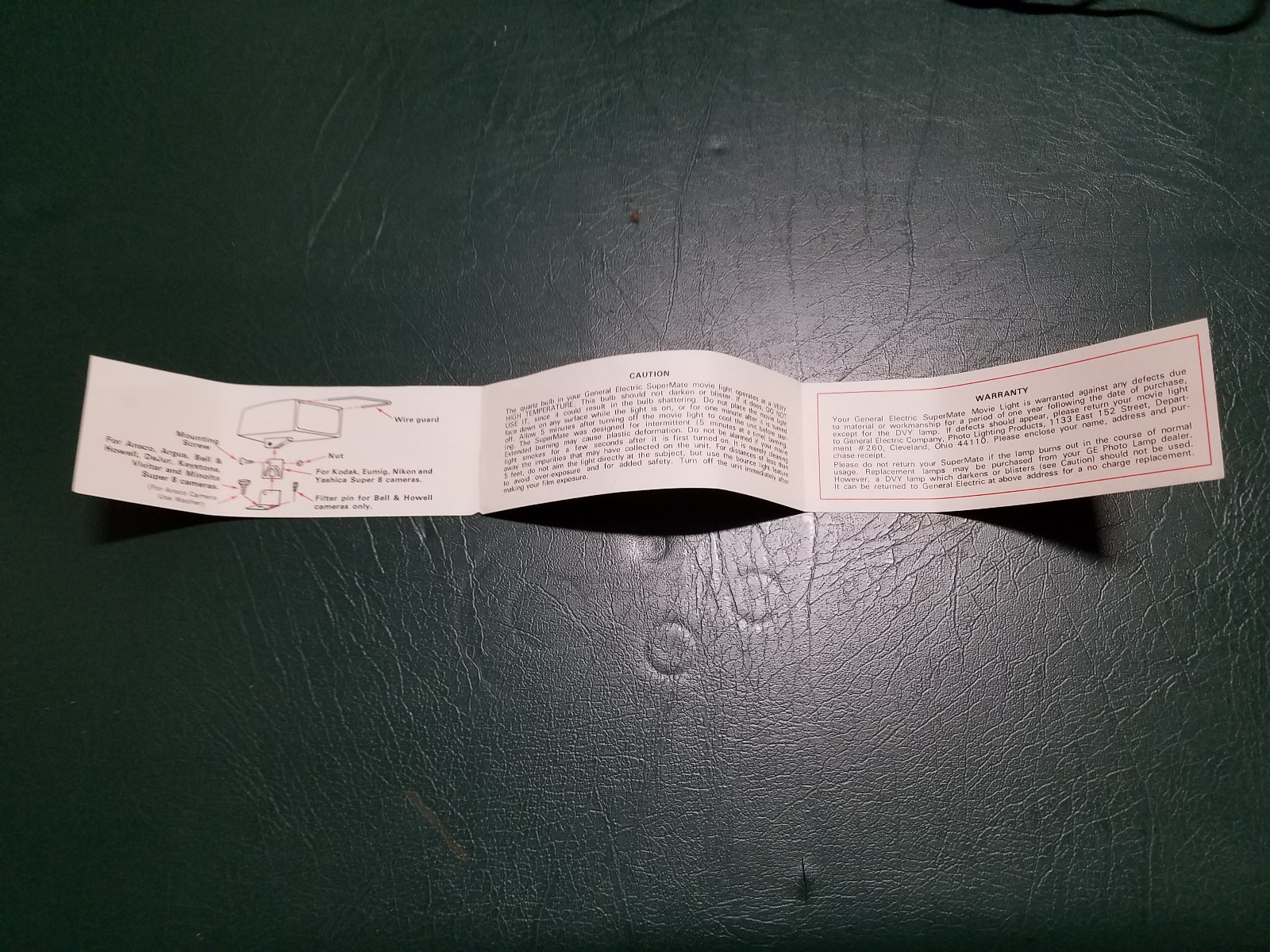 Vintage GE SuperMate Movie Light Model SM-1 with Instructions