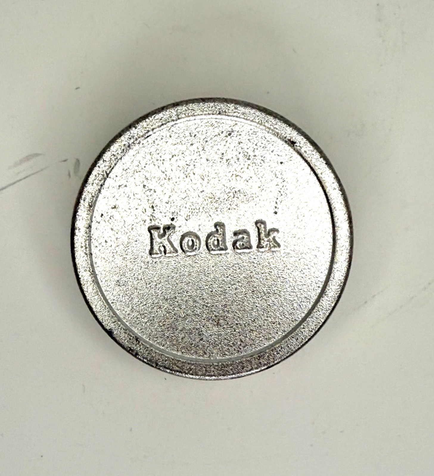 Vintage Kodak silver tin film cannister, empty, 2″