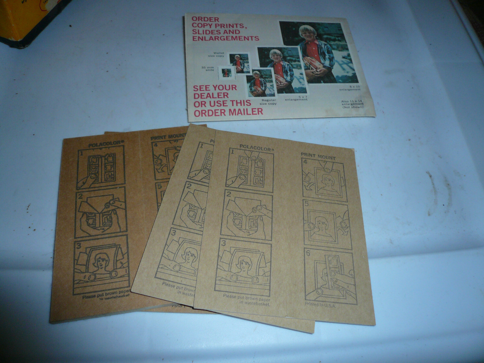 RARE Lot of 11 POLACOLOR PRINT MOUNTS Polaroid Land Camera 4 3/16″ by 3 3/16″