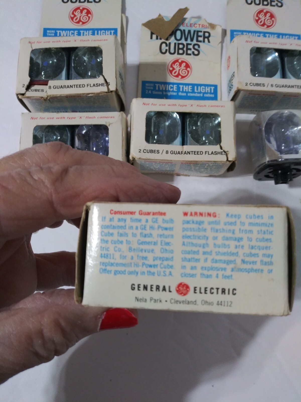 Vintage General Electric Hi Power Flash Cubes 5 Packs 2 Cubes plus 1 