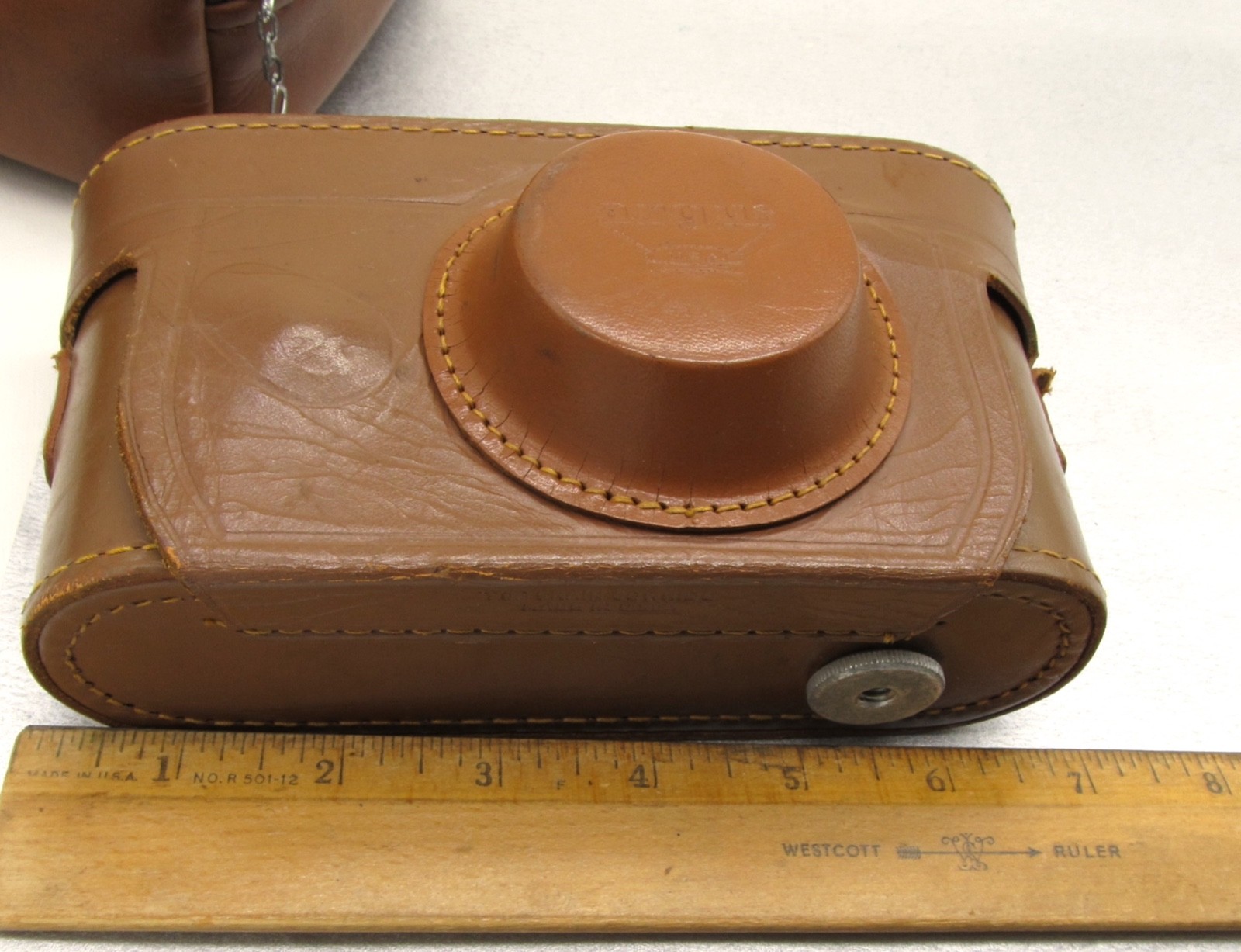 Lot 2 Vintage Camera Cases Light Brown Leather 1 Top Grain Cowhide Argus & Kodak