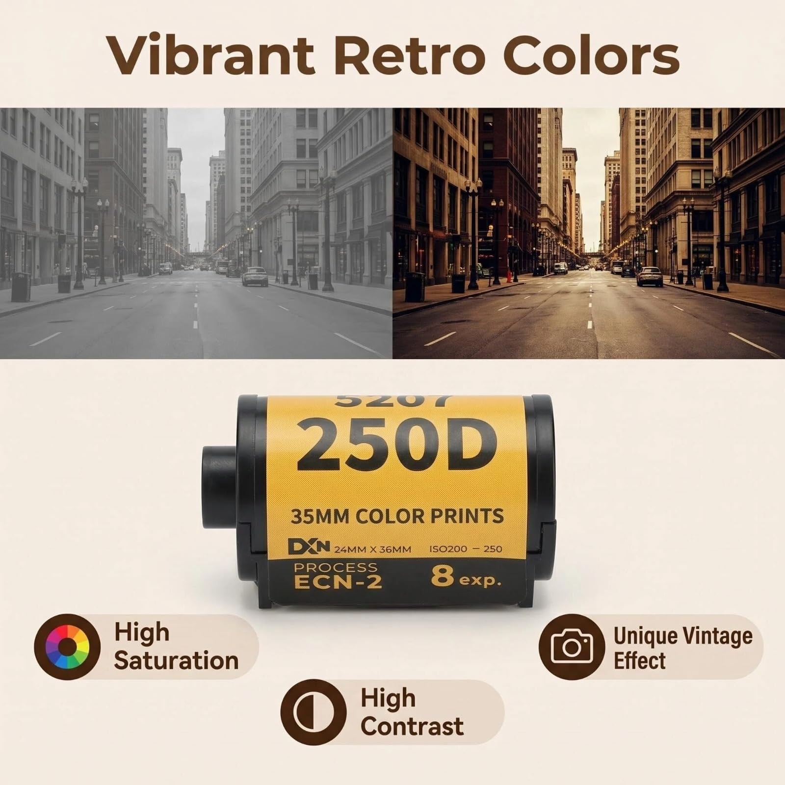 8 PCS 35mm Color Print Camera Film Professional ECN 2 Process 1.9×1.1 Inch
