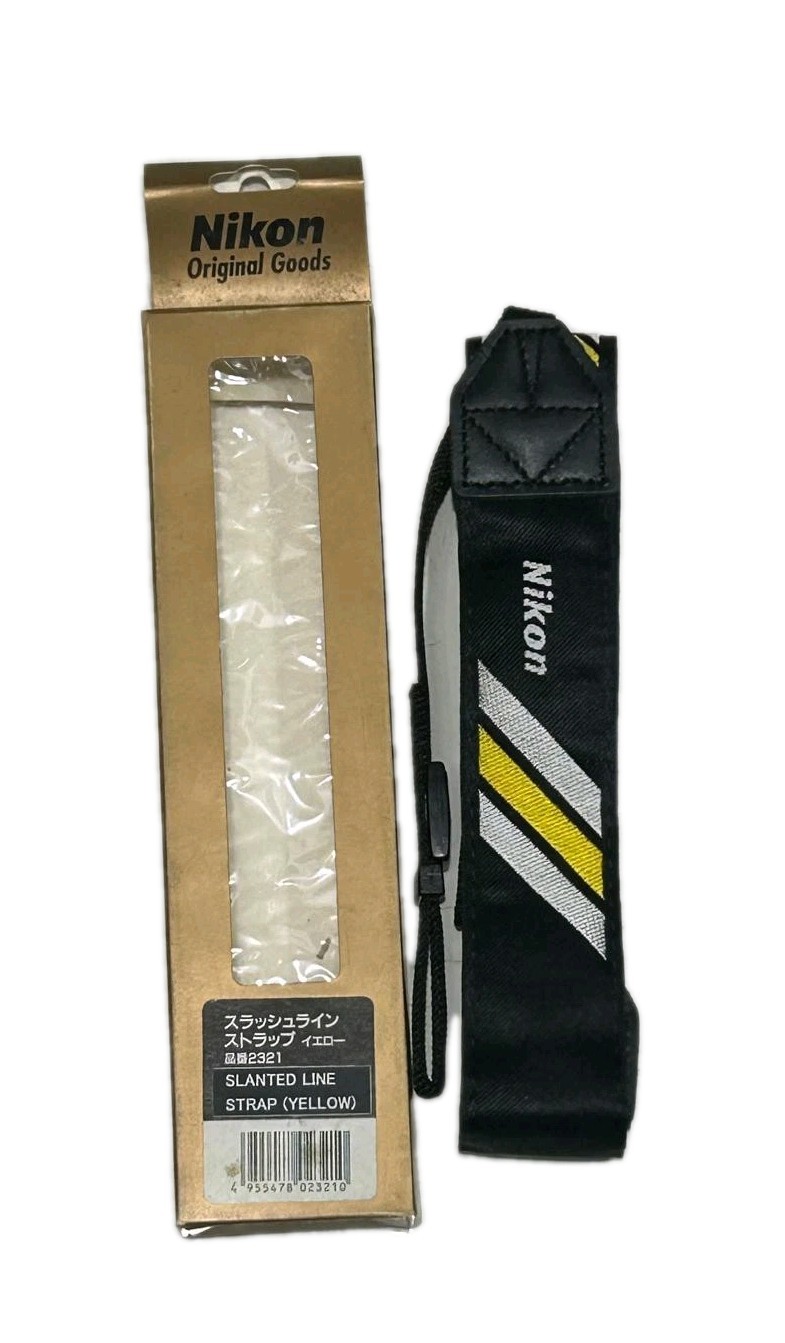 New Old Stock Nikon Professional Slanted Yellow Line Strap Collectible