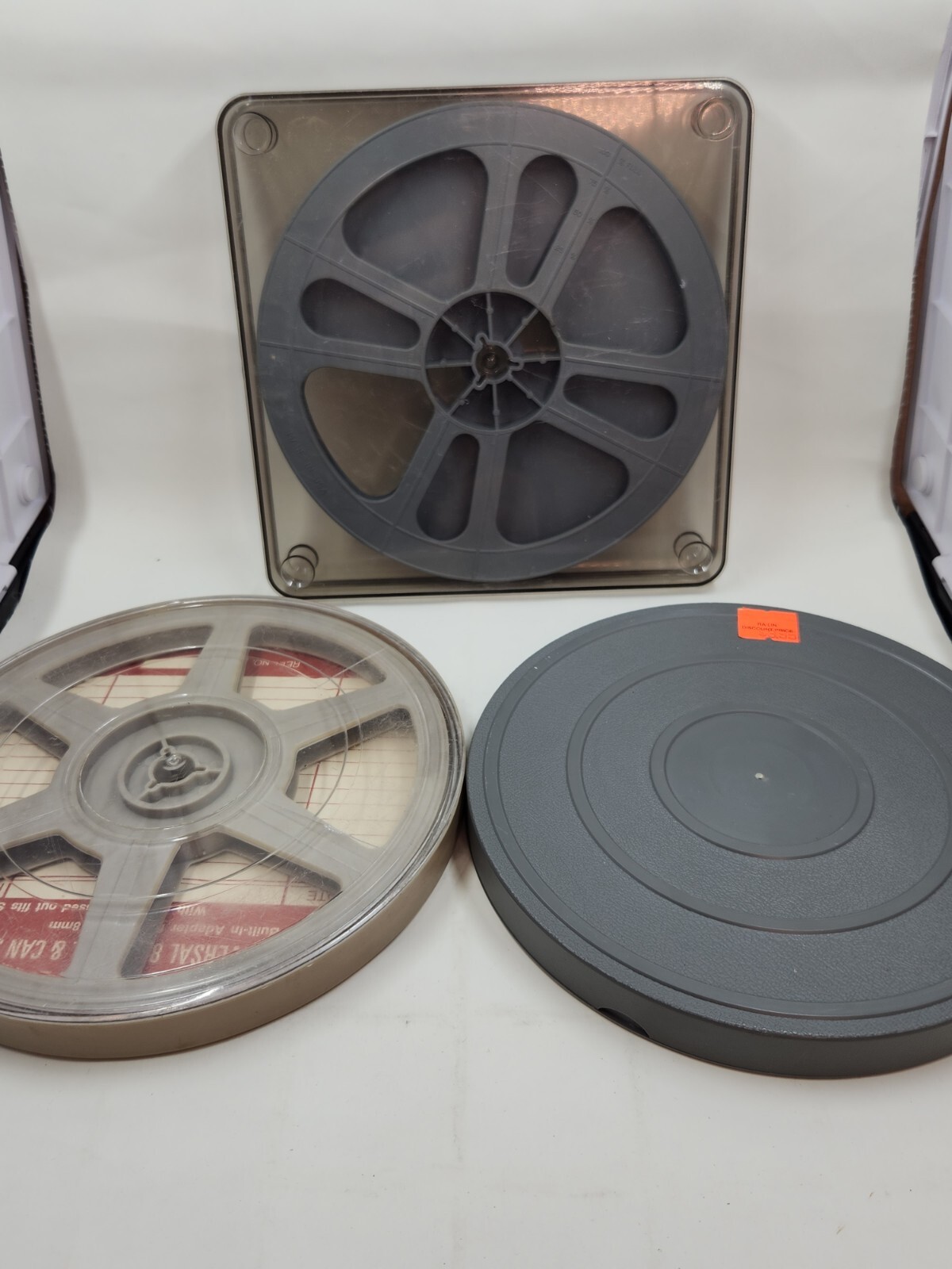 Lot of 3pcs Vintage 8mm Reel 7″ Plastic w Canister 400ft 3pack