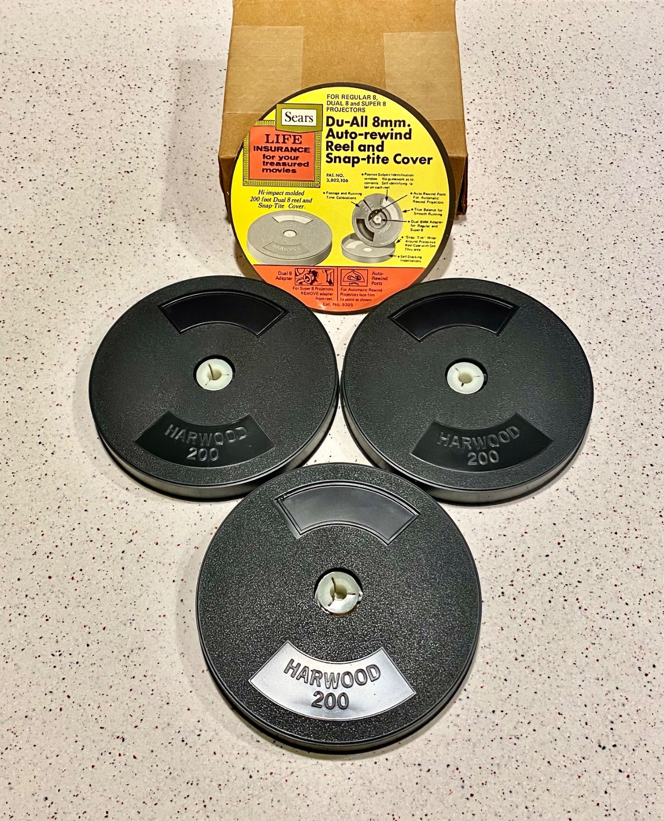 Du-All 8mm (3) 200Ft Plastic Reel, Can, Snap-Tite Set (NEW) Original Box