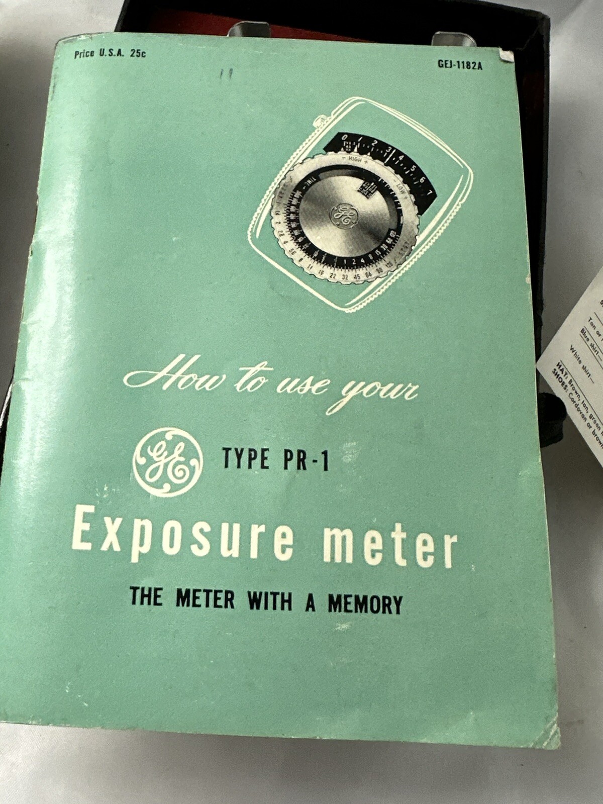 GE Exposure Meter Type PR-1 Light Meter Box For Parts or Display Only Vintage