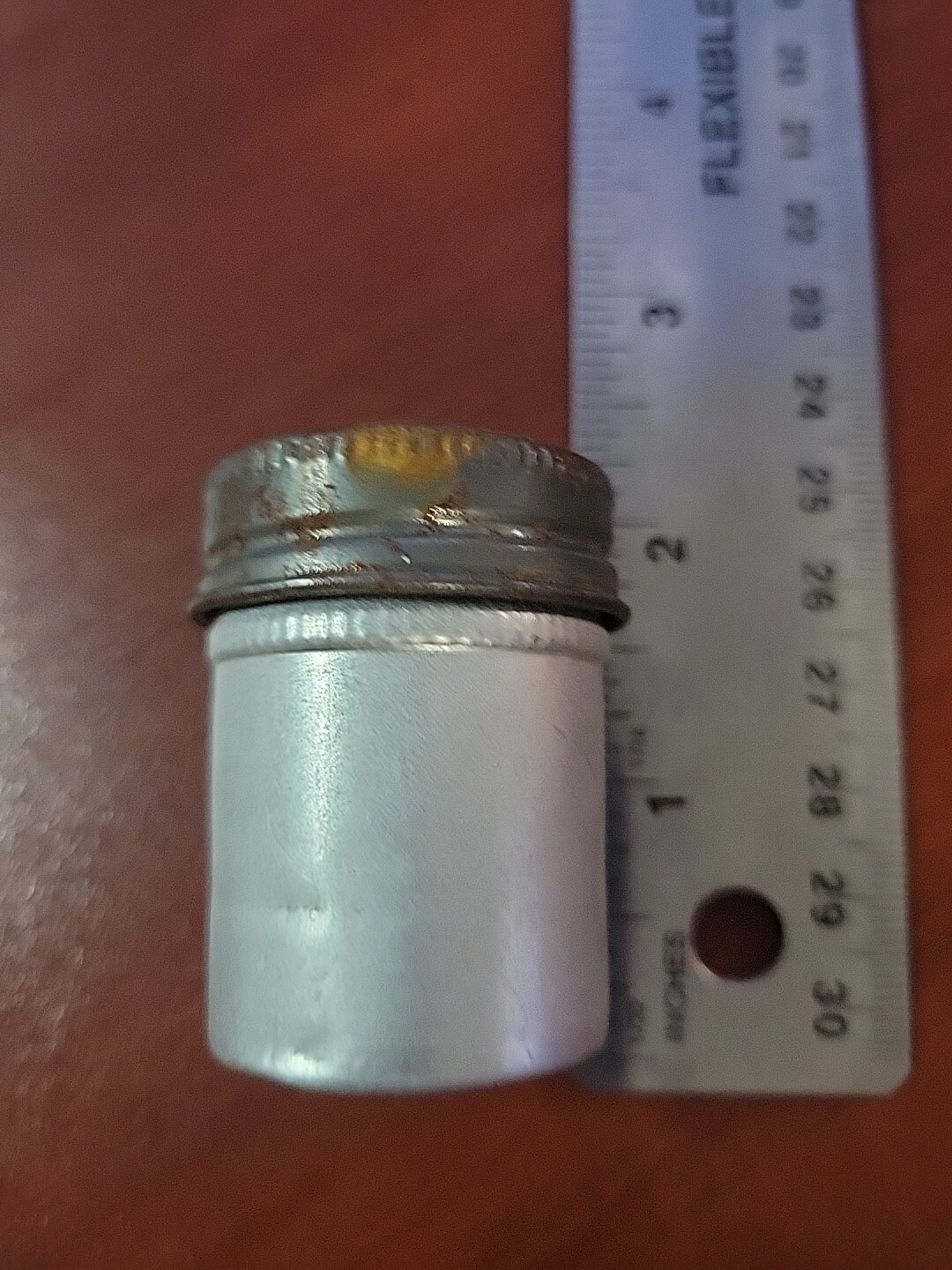 Vintage 35mm Aluminum Film Canister Unbranded W/Metal Top