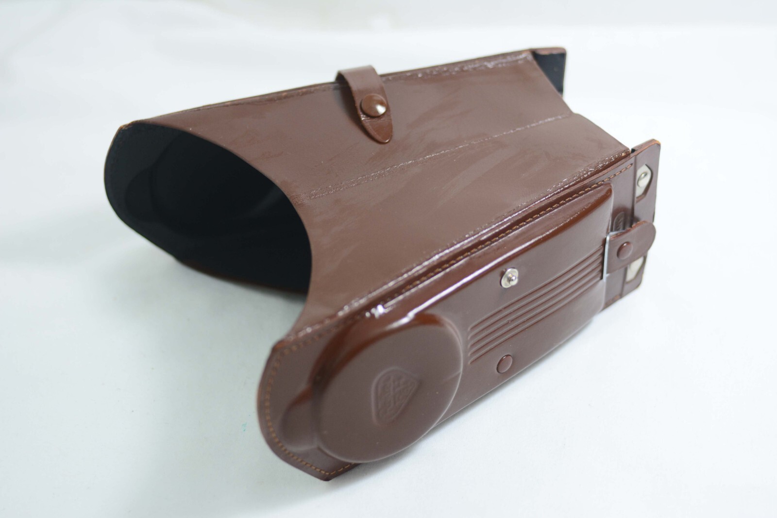 VINTAGE ROLLEIFLEX TLR CAMERA BROWN LEATHER EXTENSION FOCUSING HOOD F3.5 2.8