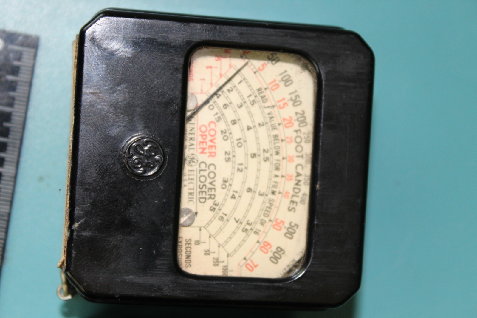 VTG GE Light Exposure Meter + Slide Case 620904 1930’s?