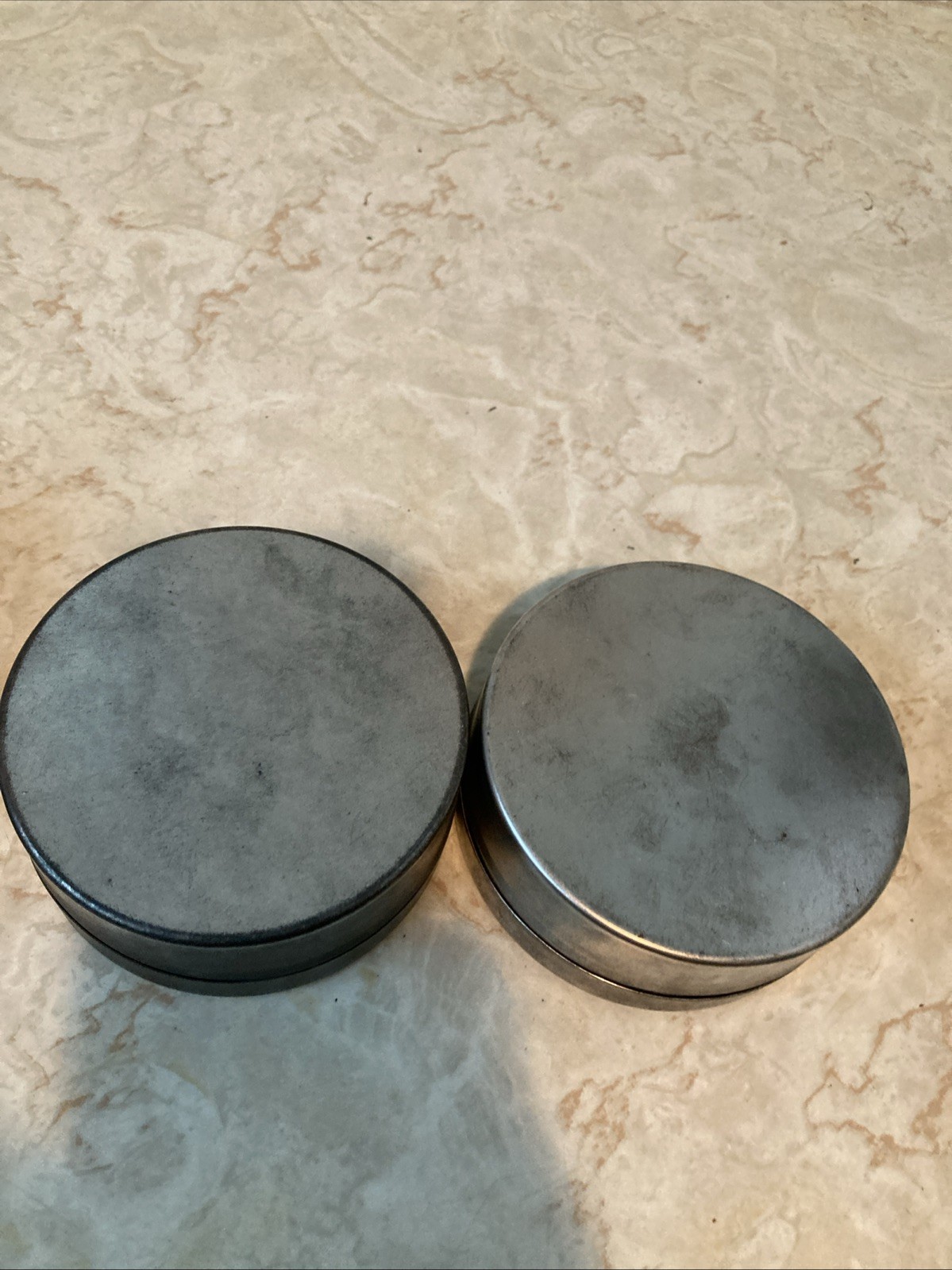 2 Empty Metal Kodak Tri- X Pan Film Round Tin Canisters 4” X 1 1/2”