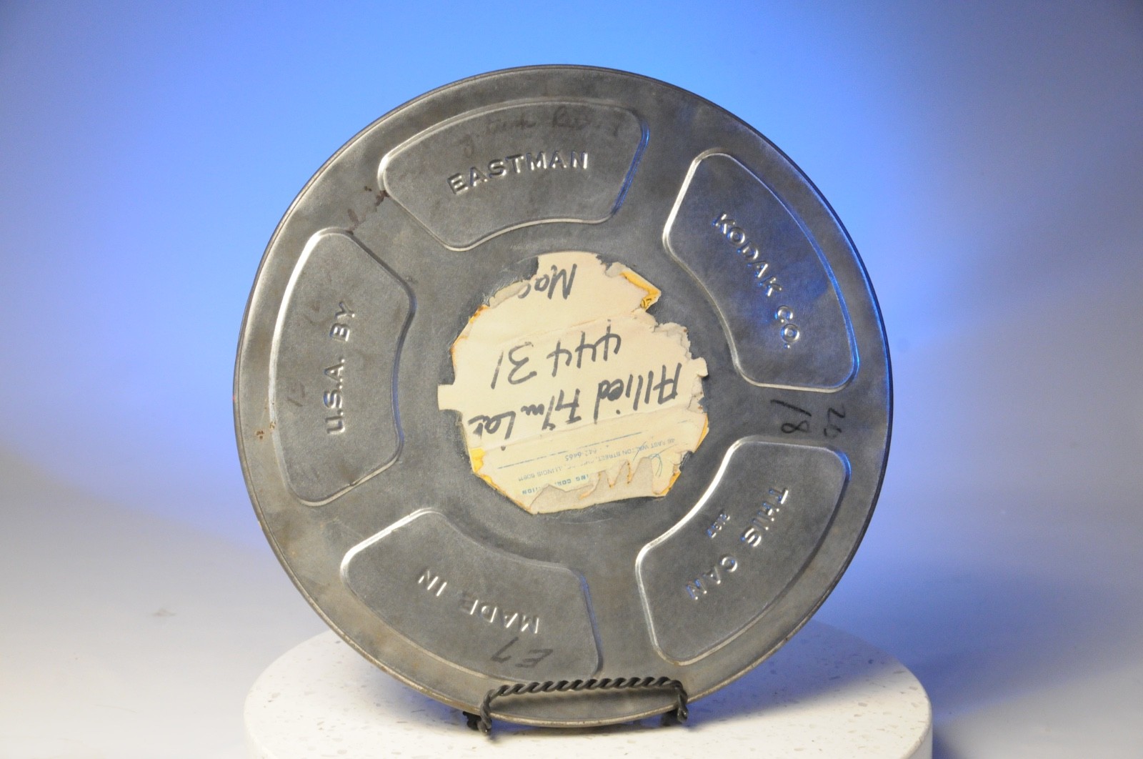 Vintage 16mm Film Reel Canister Eastman Kodak Made in USA Metal Wall Decor 11”