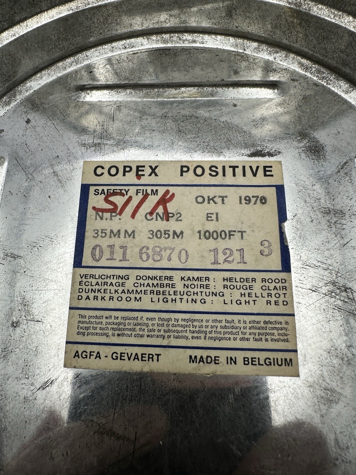 Vintage Copex Positive 1970 35mm Metal Film Canisters Made in Belgium Set Of 2