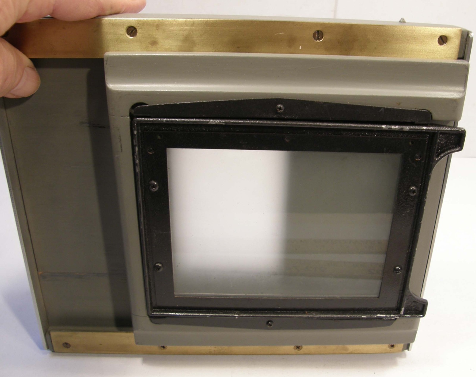 VINTAGE BURKE & JAMES GROVER SLIDING BACK 4 3/4″ X 3 1/2″ GROUND GLASS