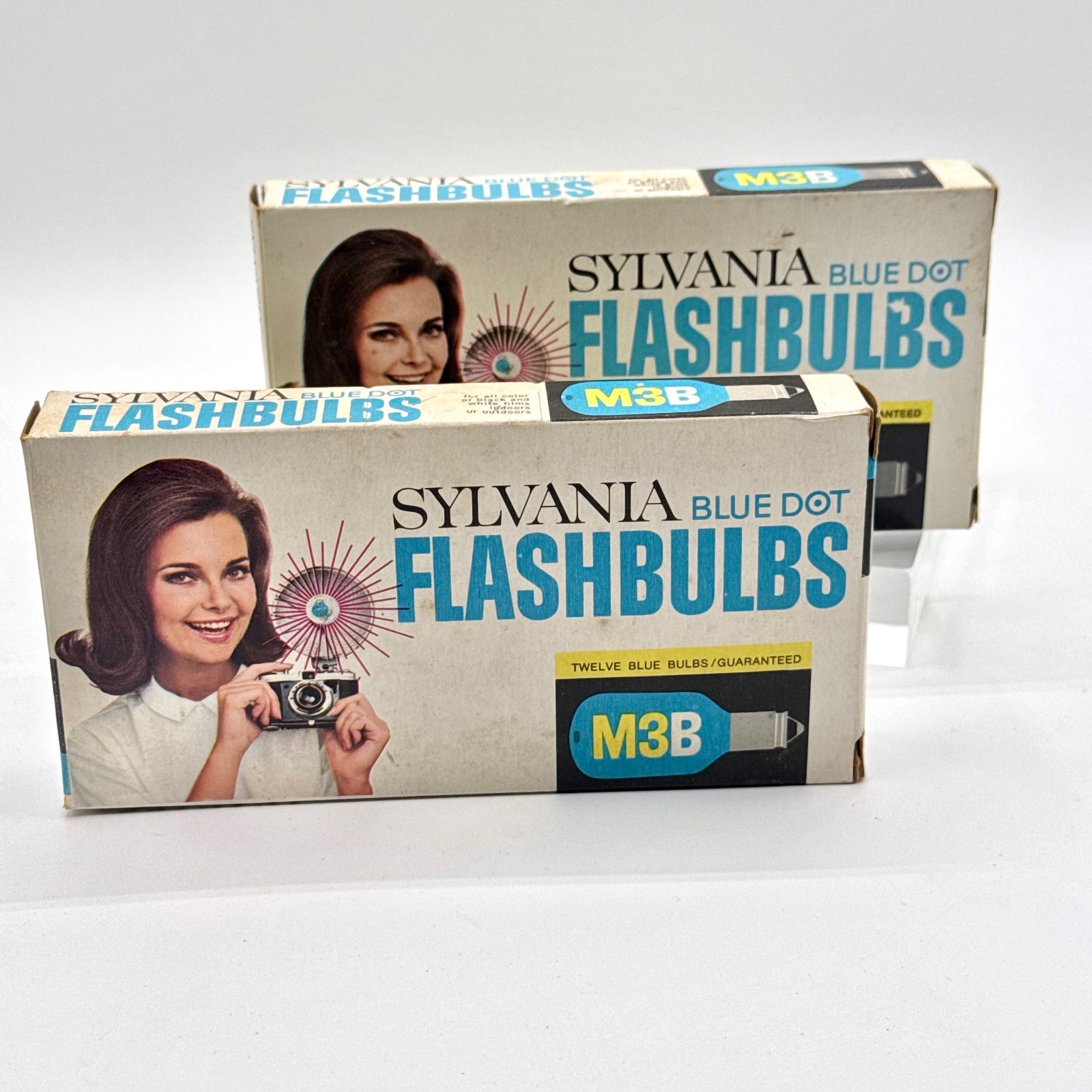 Vintage Sylvania Blue Dot Flashbulbs M3B Lot w/ Boxes Untested Camera