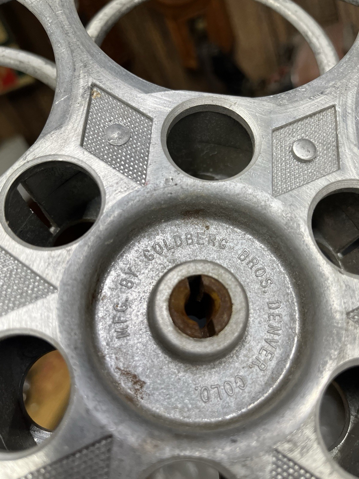 Set of 2 Vintage Goldberg Bros 15″ 35mm Cast Aluminum Movie Film 6 Hole Reels