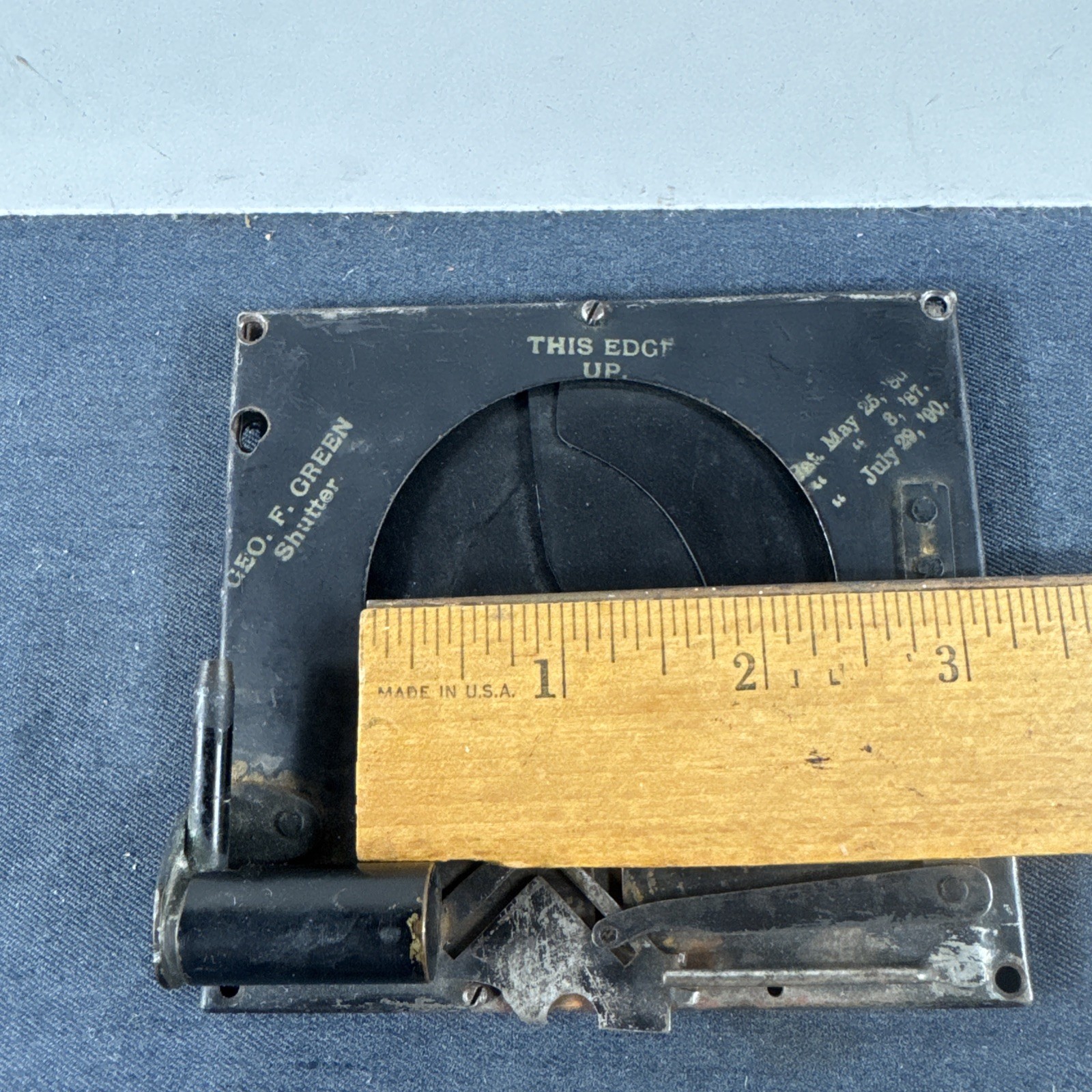 2.5in George F Green Pneumatic Shutter 1880s f. Brass Barrel Lens US Pre-Packard