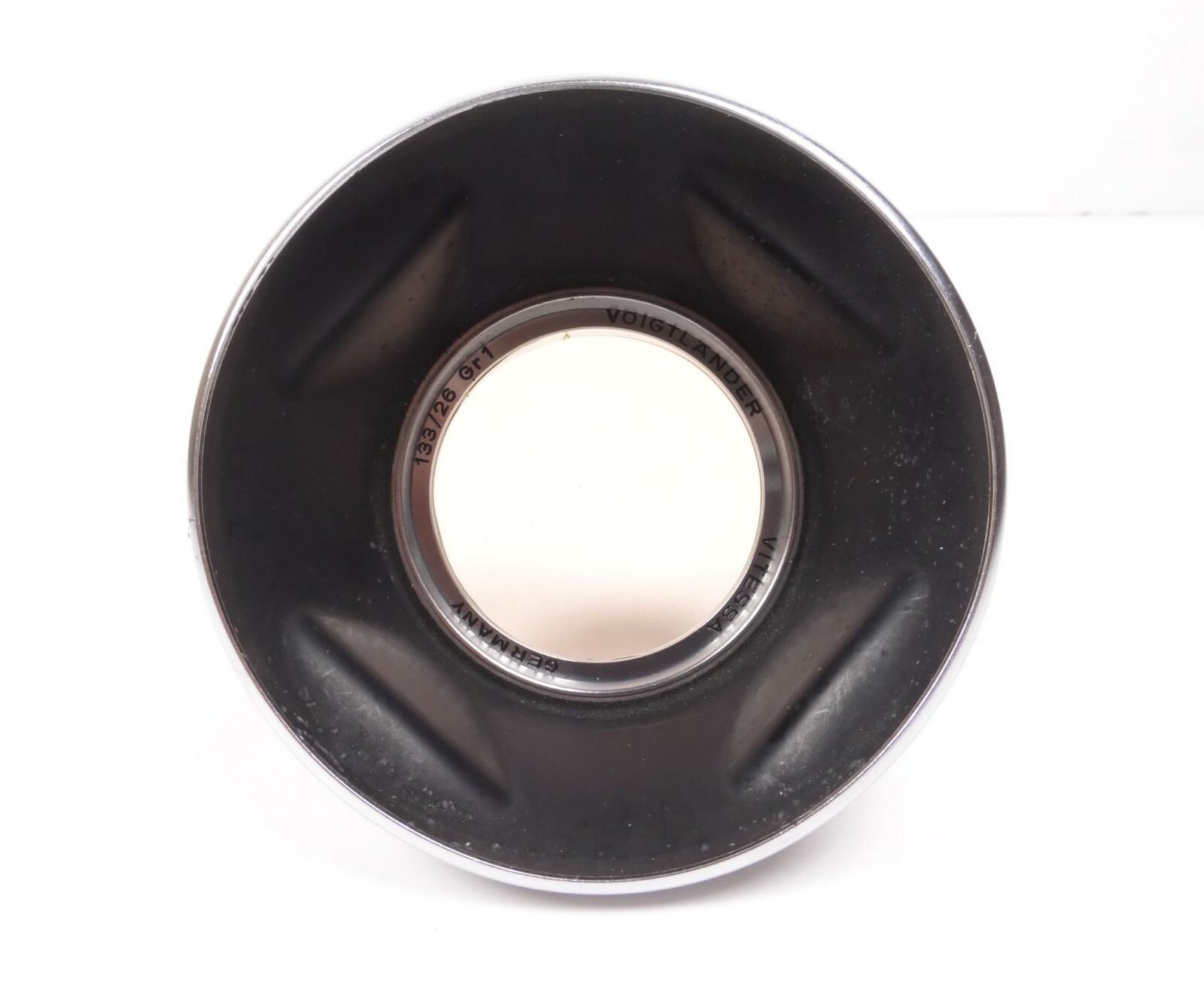 Voigtlander Vitessa 34.5mm Push Fit Chrome Lens Hood Shade125/20