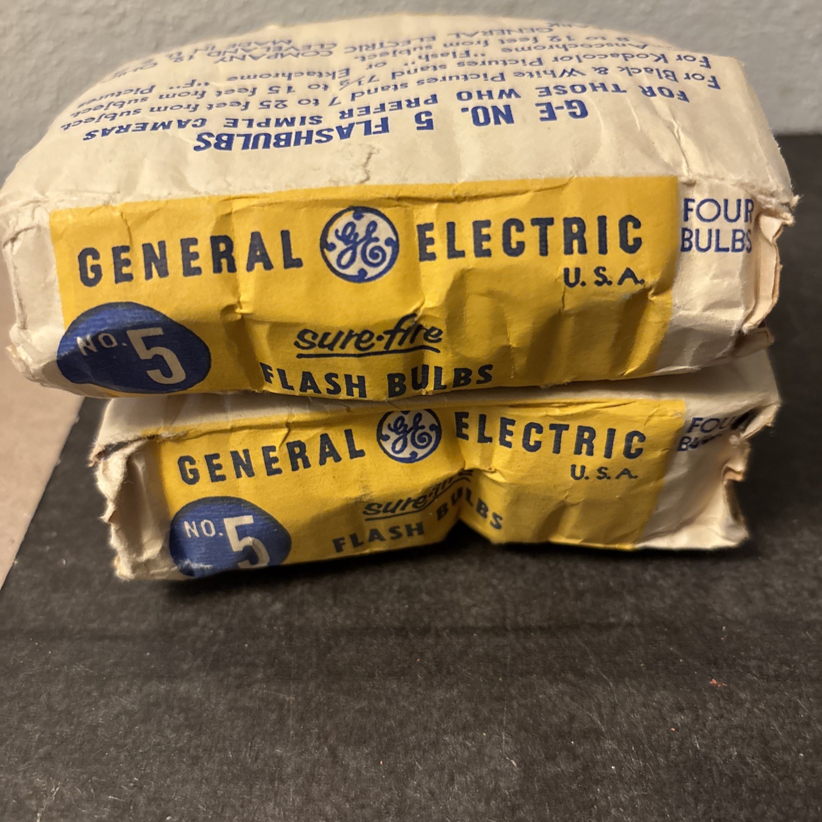 GE / General Electric 5 Flashbulbs ~ 2 Boxes, 8 Bulbs.