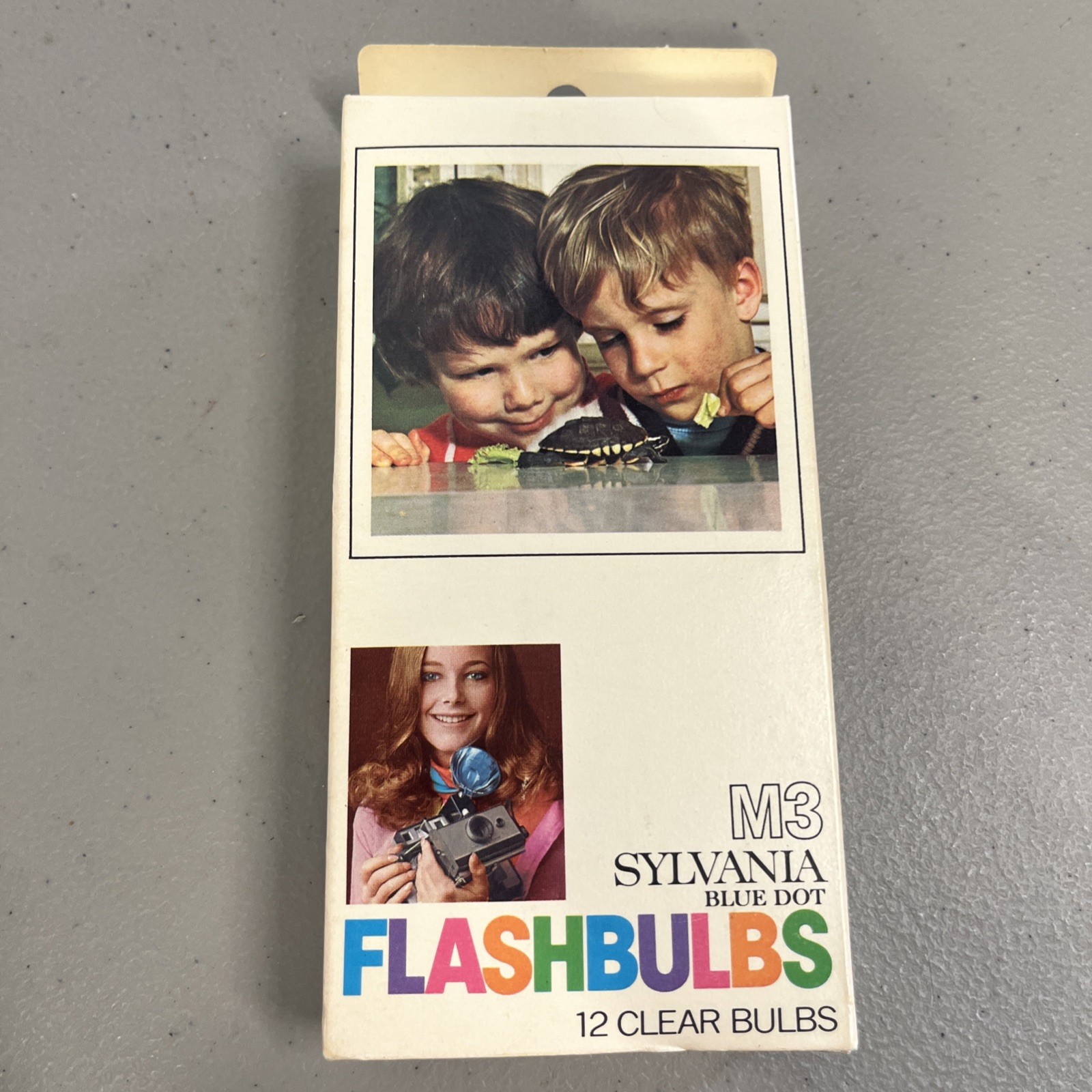Vintage Sylvania Blue Dot Flashbulbs M3 Clear Bulbs with Original Packaging