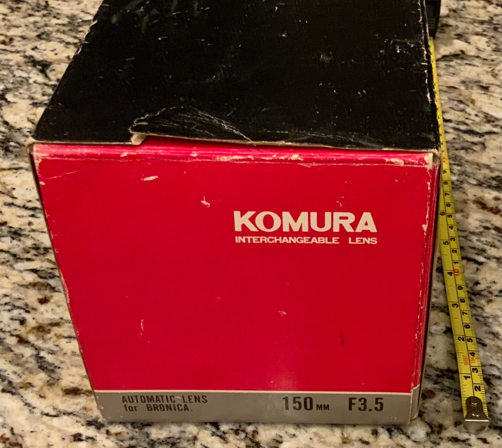 Komura Bronica Automatic 150mm F3.5 Vintage Camera Lens Box & Canister Only Nice