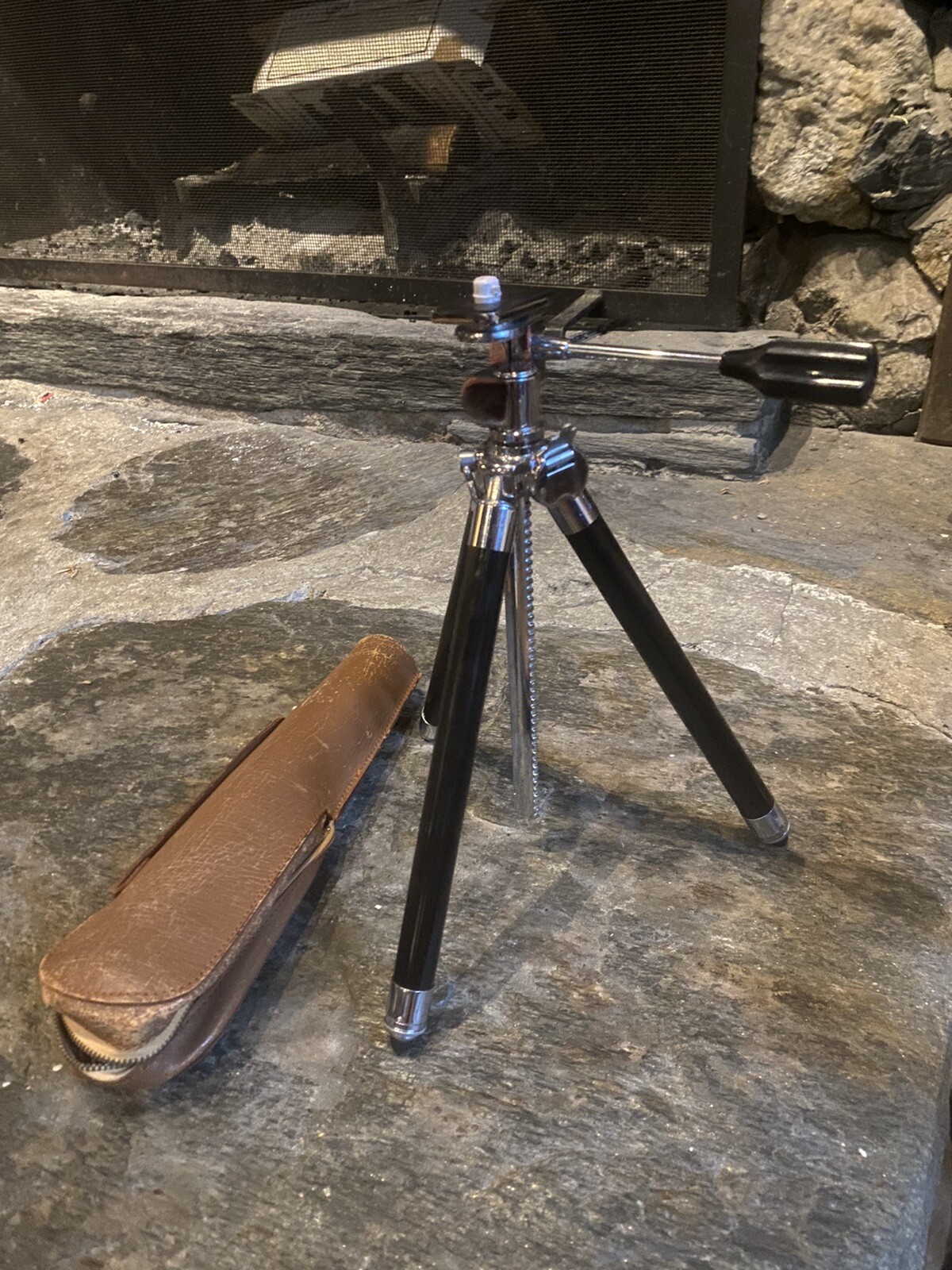 Vintage Brockway Black Chrome Camera Retractable Tripod 8″- 42”