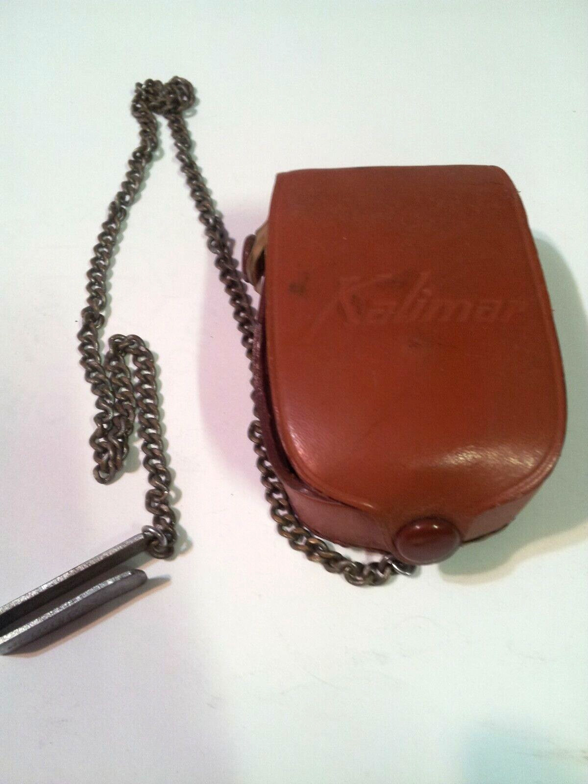 Vintage Kalimar A-1 Exposure Meter in Leather Case with Chain-Made in Japan-Nice