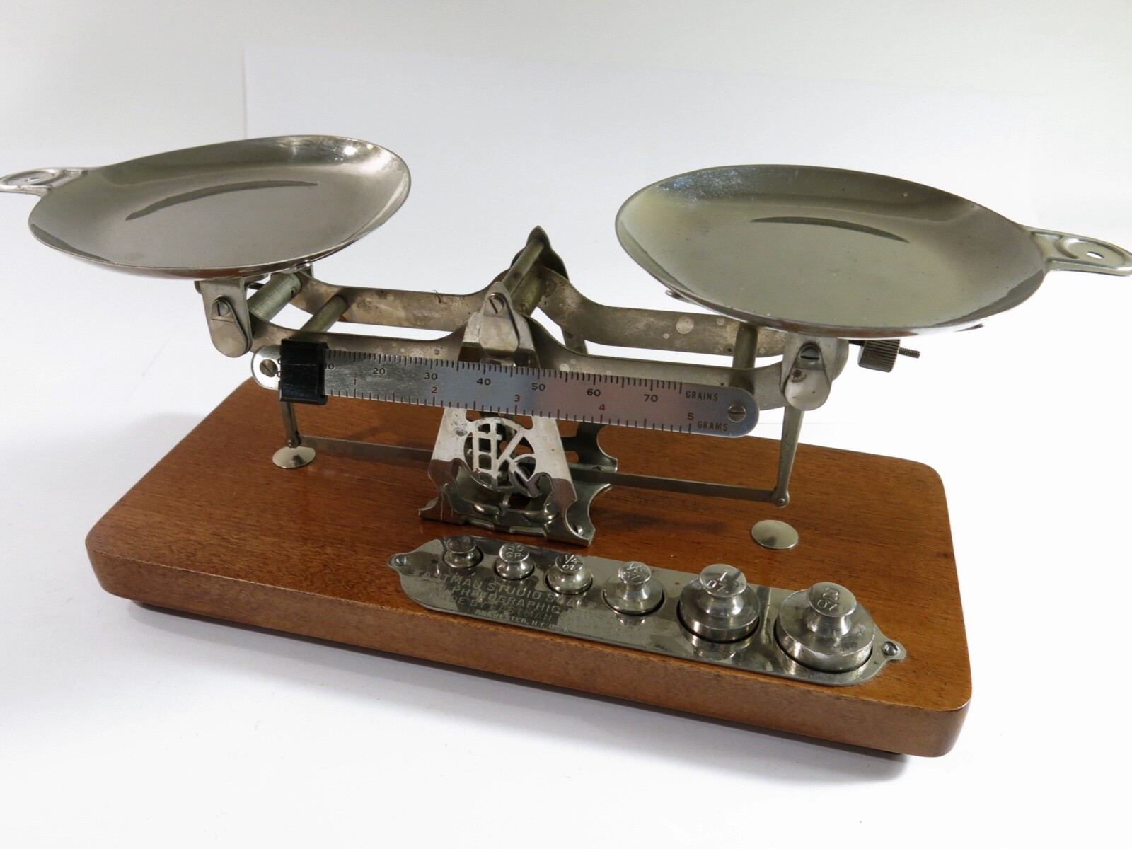 Antique Kodak Studio Scale with Weights — Refinished Base plus New Feet