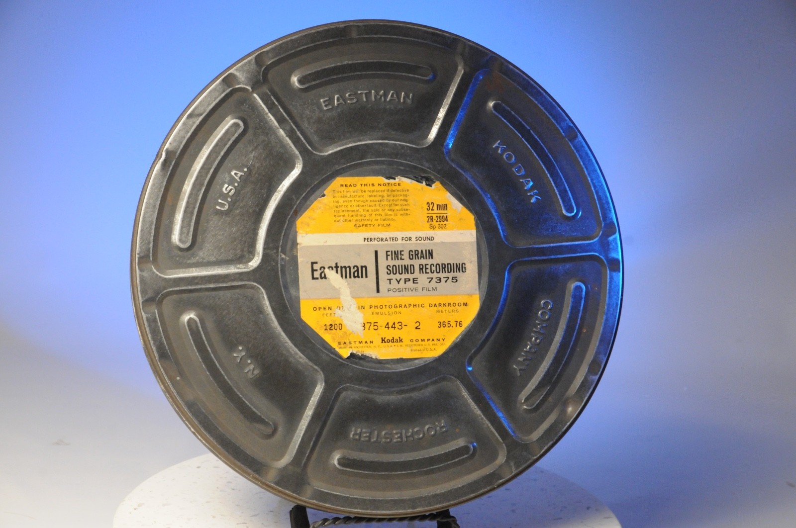 Vintage 32mm Film Reel Canister Eastman Kodak Sound media Metal Wall Decor 11”