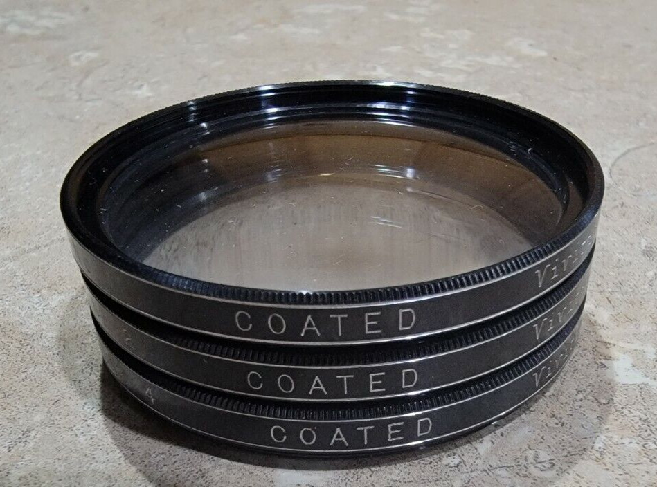 Vivitar 49mm Close Up Macro Lens Filter Diopter Set +1 +2 +4 Case PH-66 Vintage