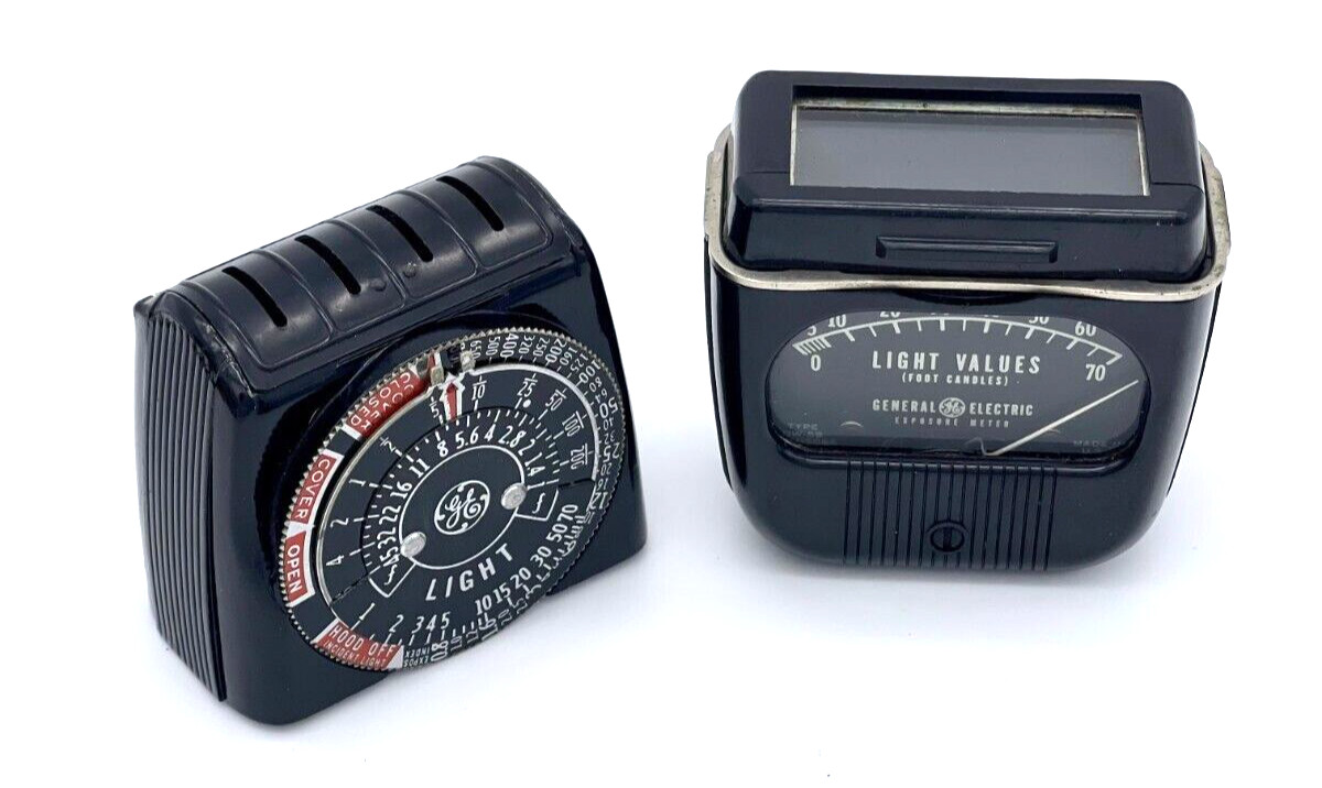 General Electric Exposure Meter Vintage for Film or Plates Leather Case