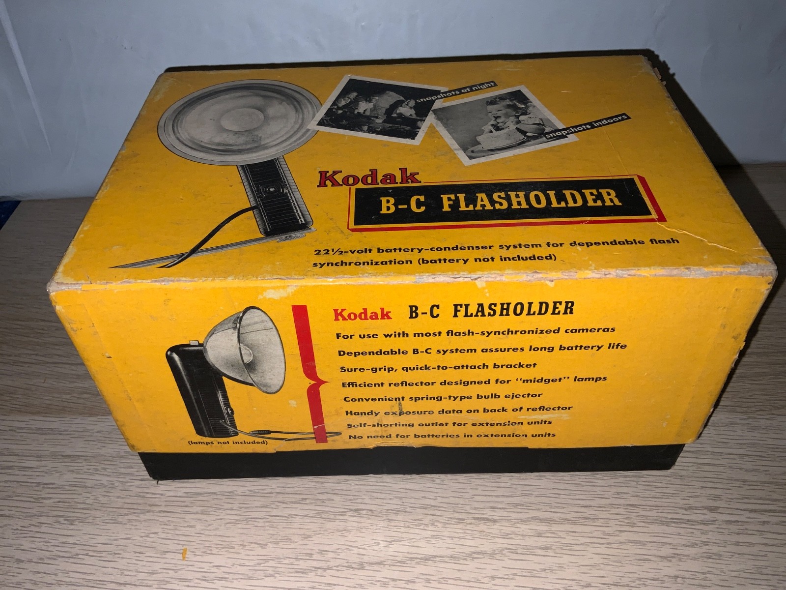 Vintage KODAK Standard B-C Flasholder with Bracket – Original Box