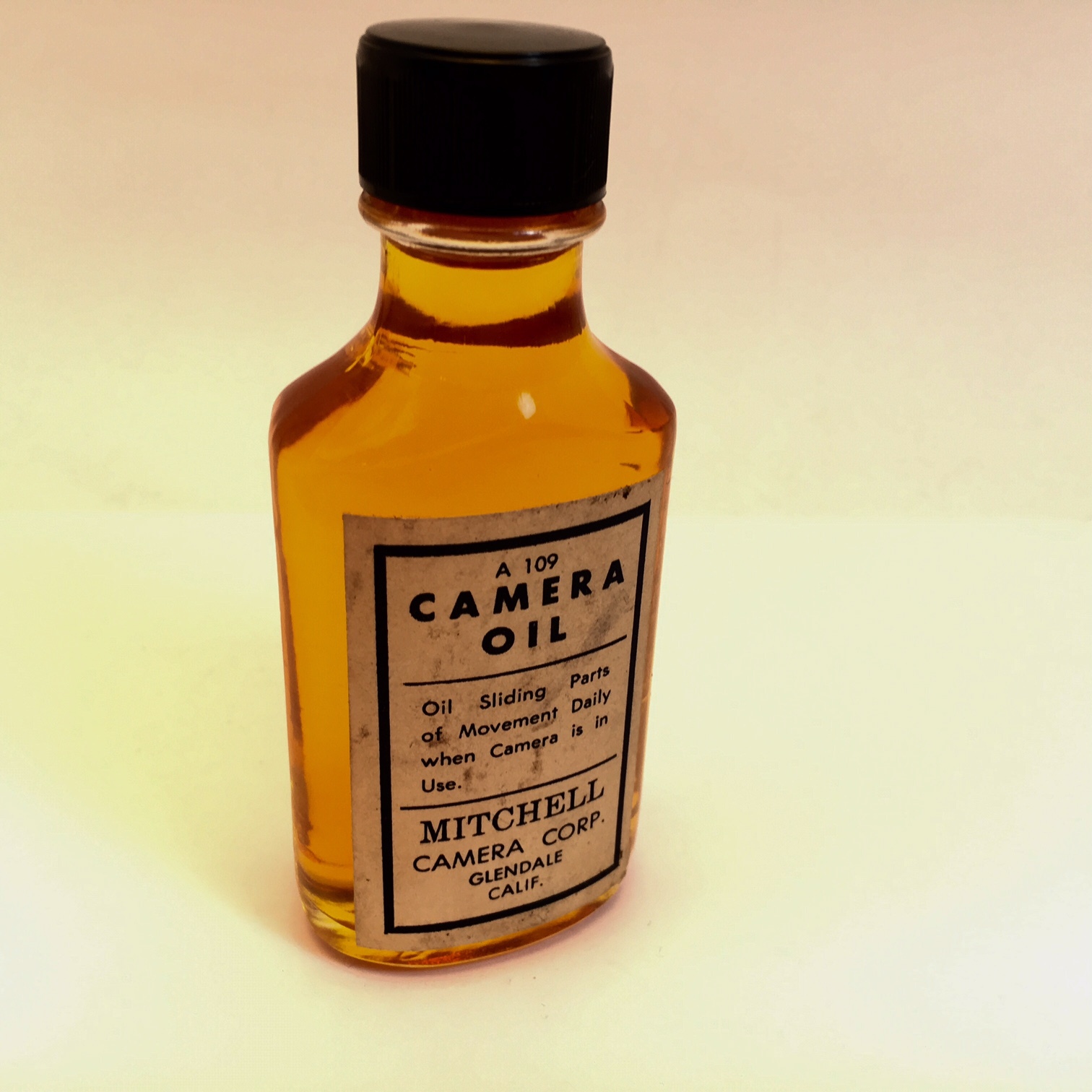 RARE * Mitchell Camera Oil * Original Oil in Original Glass Bottle.