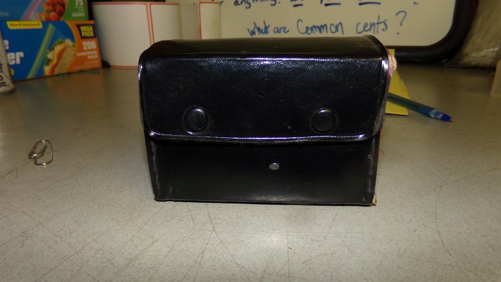Black Leather Vintage Camera Lens Case w/ Red Interior *FREE SHIPPING*
