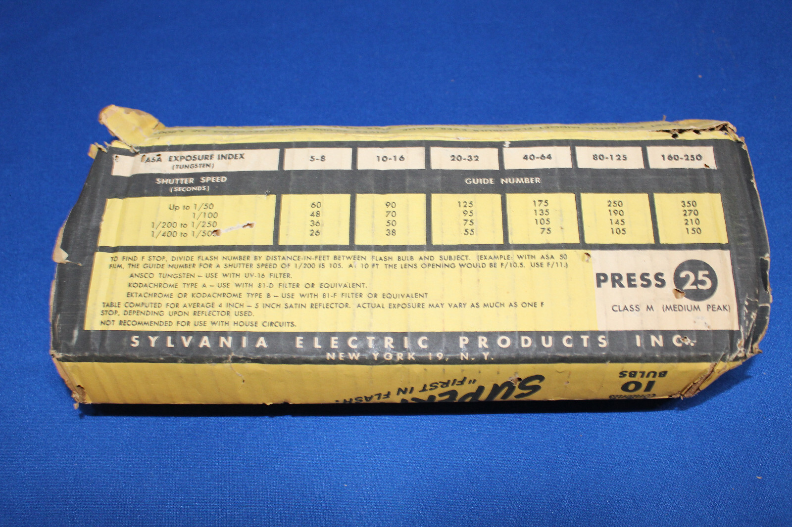 VTG Sylvania Superflash Flashbulbs Clear 10 New Bulbs New Old Stock Item