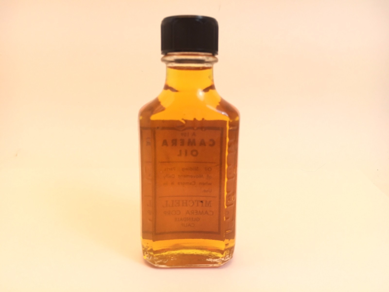 RARE * Mitchell Camera Oil * Original Oil in Original Glass Bottle.