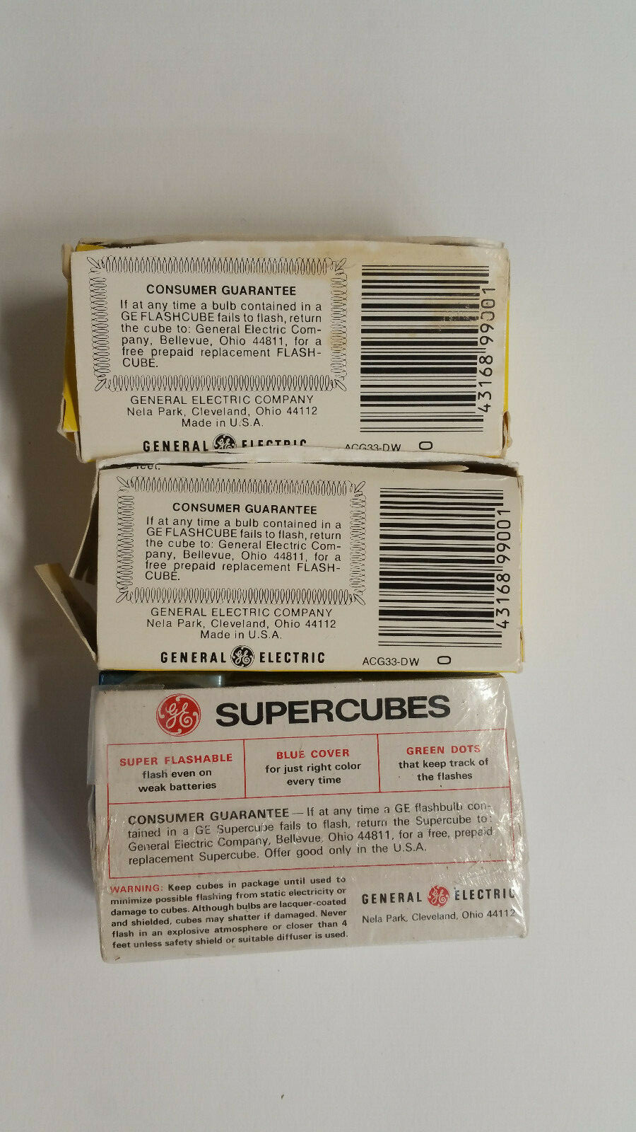 GE Flashcubes Super Cube Lot of 8 Cubes W/ 4 Flashes each In Original Packaging