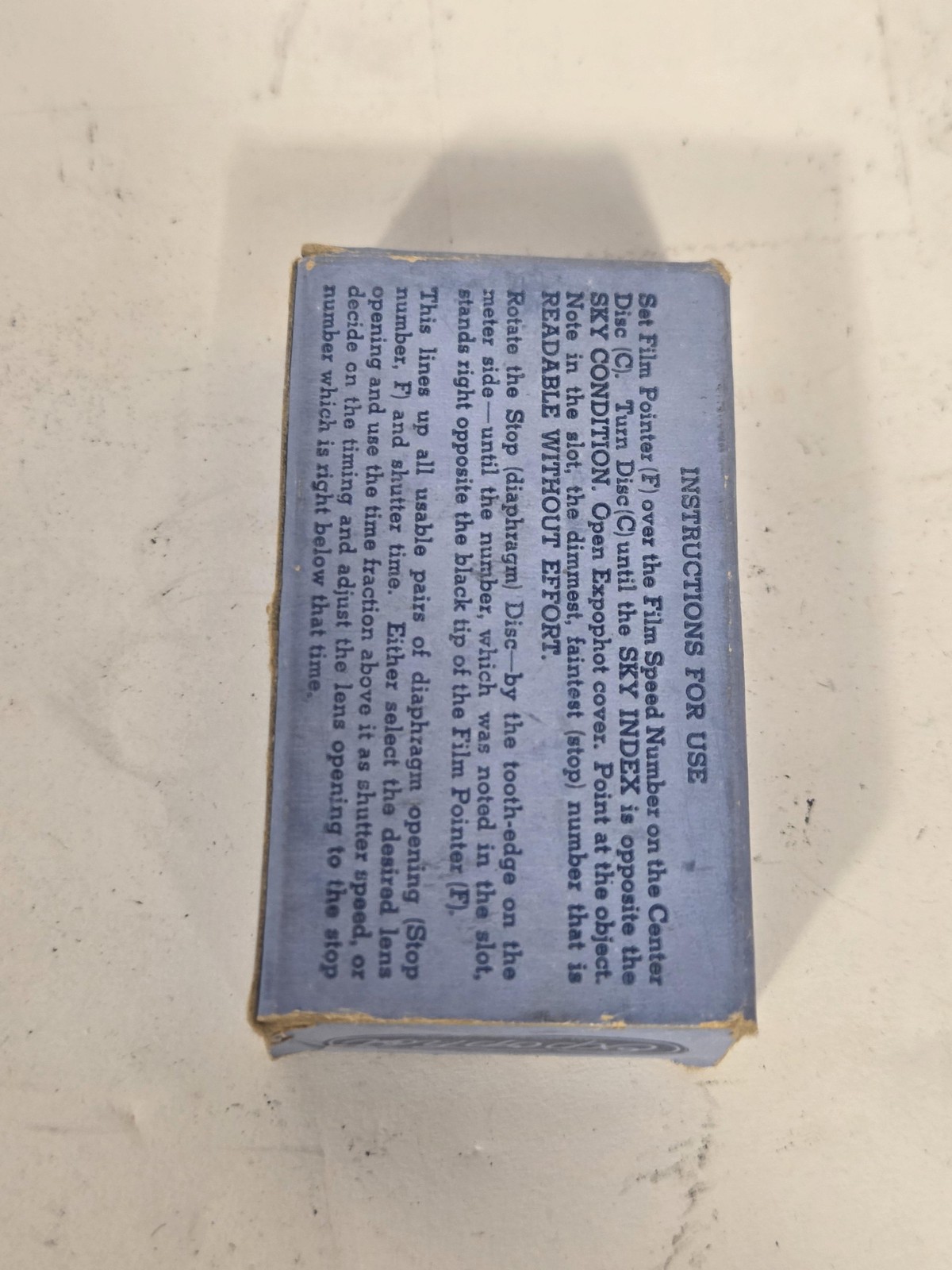 Vintage Expophot Photo Exposure Calculator Camera Box Made In USA Blue
