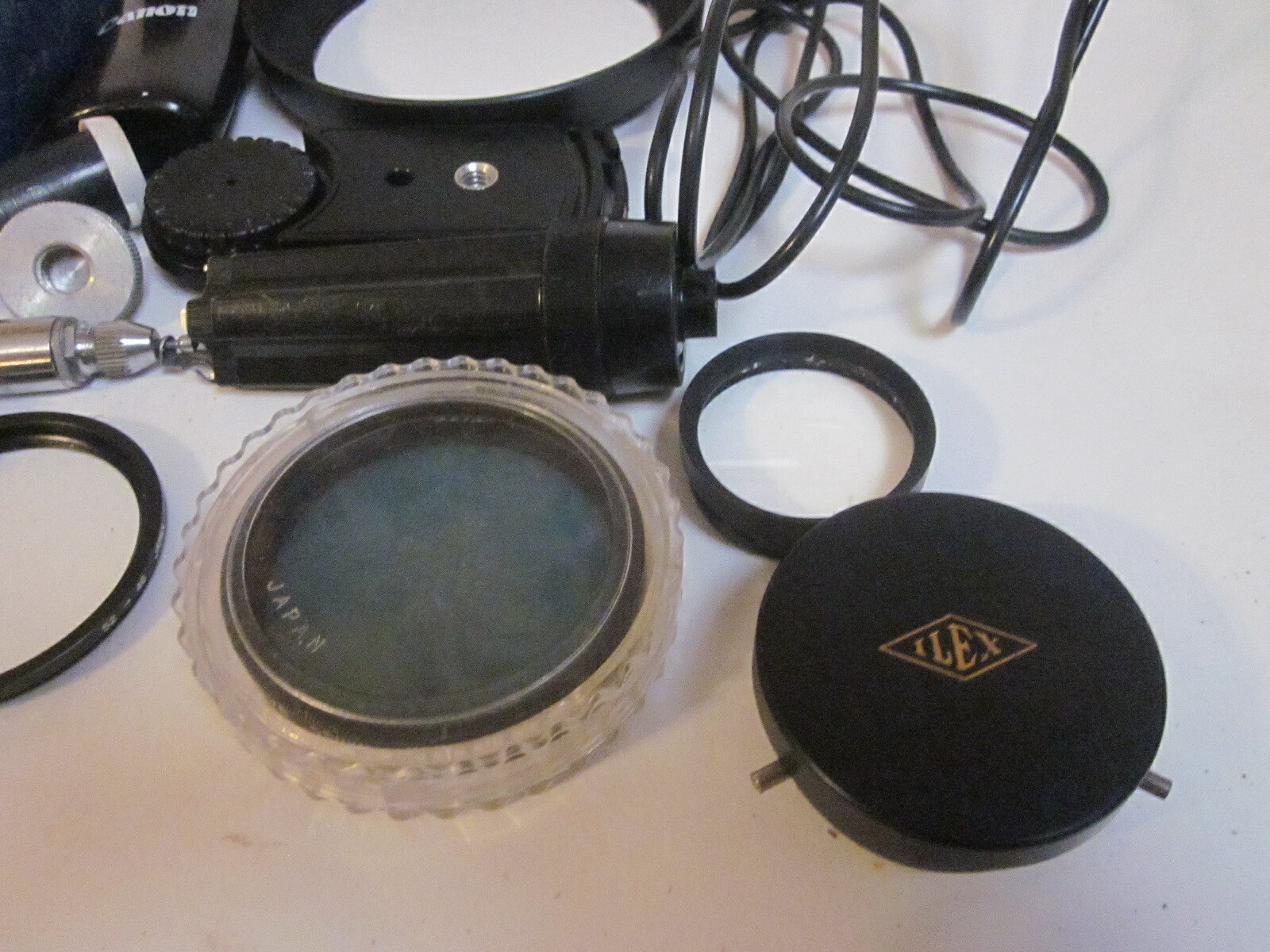 27 VINTAGE CAMERA ACCESSORIES LENSES FLASHES COVERS ILEX F4.5 163MM #29092 LENSE