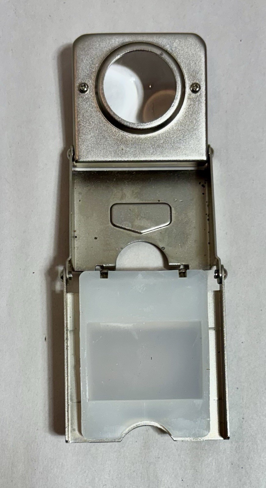 LPL NEGA LUPE Metal Folding Loupe for 35mm Negatives with Pouch & Instructions
