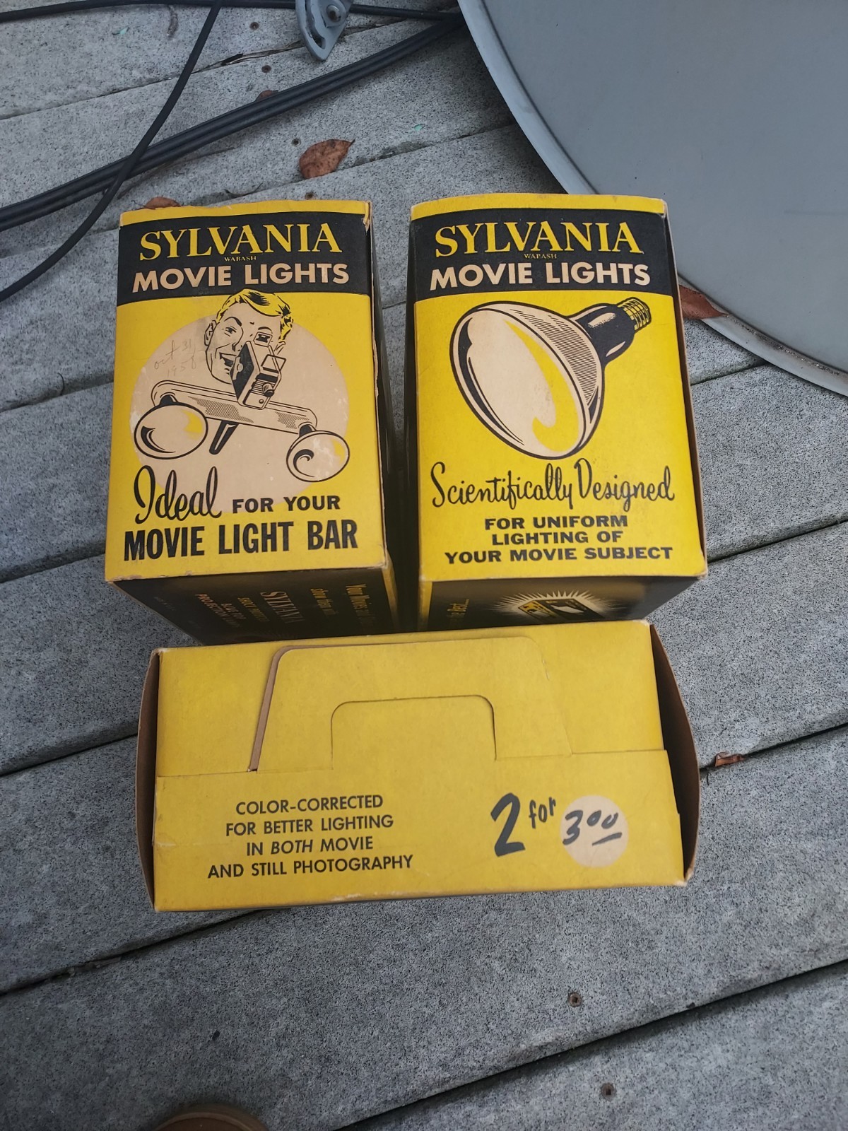 5 Vintage Sylvania Movie Lights R-34 In Original Packaging Tested All Work