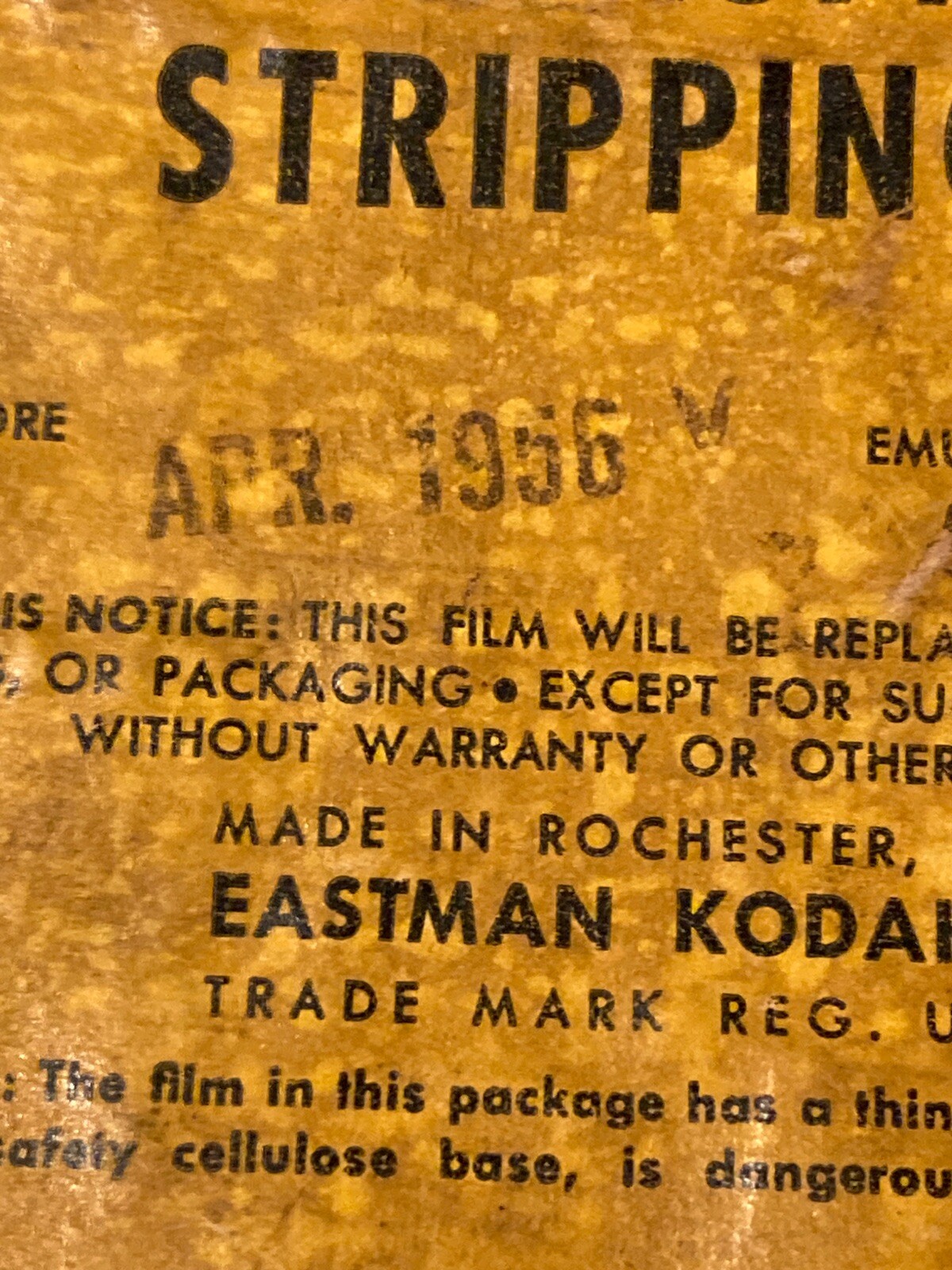 Vintage Kodak Kodalith Transparent Stripping Film Box 1956, Box Only, Empty Box.