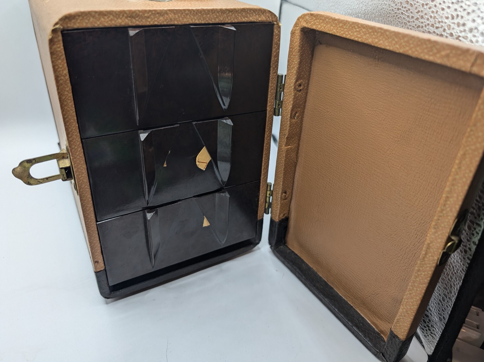 Vintage Barnett & Jaffe BAJA 3-Drawer Slide Storage Case 1950’s W/ Slides