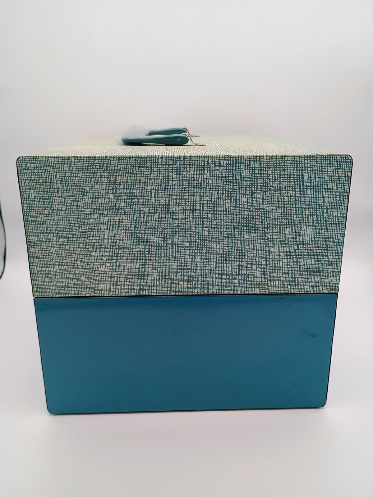 Vintage Metal Blue Movie Reel Chest Box 12 Slot Film Storage Case