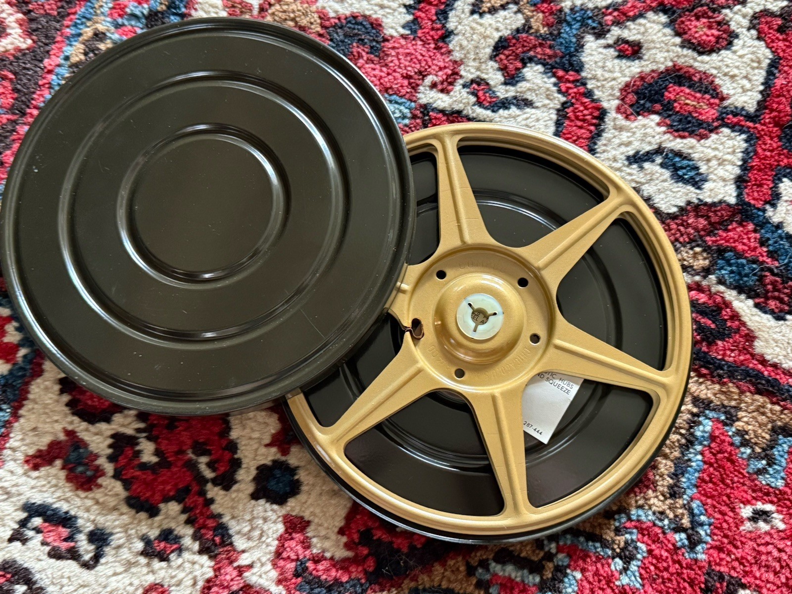 DUAL 8mm film COMPCO 400 Foot Metal Take-up Reel Excellent Condition w/Film Can