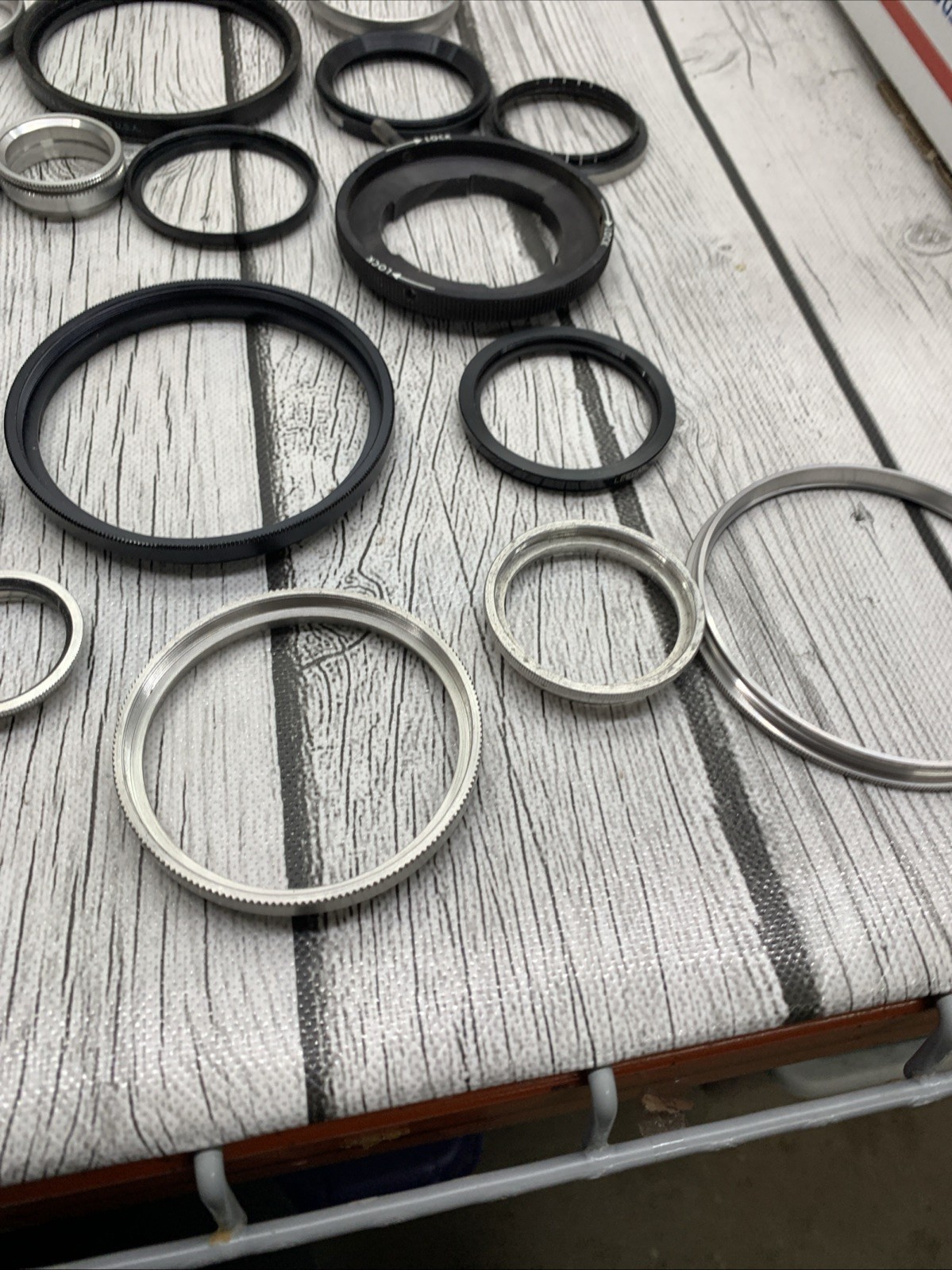 Vintage lot Camera Parts Hoods Caps Lens Adapters 36 pieces