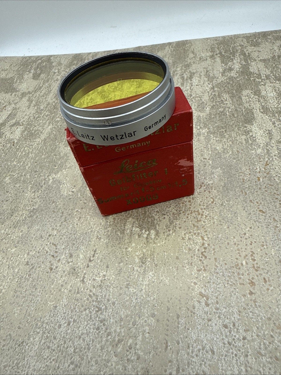 Ernst Leitz Leica Gelbfilter 1 Yellow Camera Filter Model XOOQG Wetzlar Germany