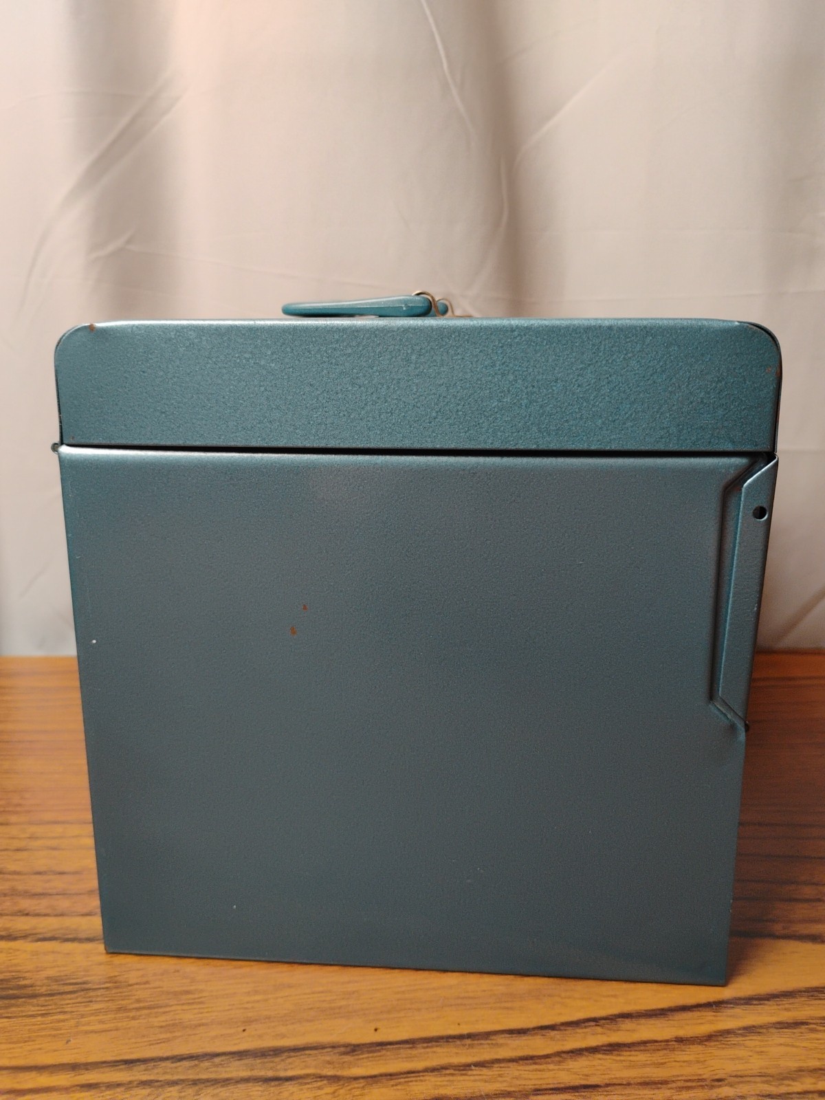 8mm Film Reel Cannister Metal Storage Case 12 Slot Vintage Blue Good Condition